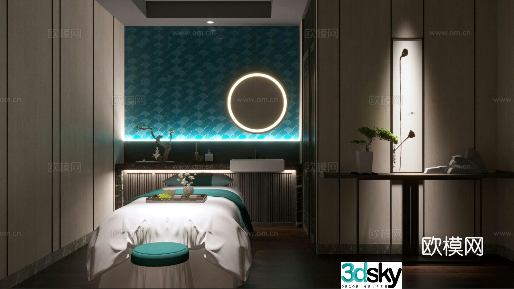 Modern foot massage shop SPA private room 3D model