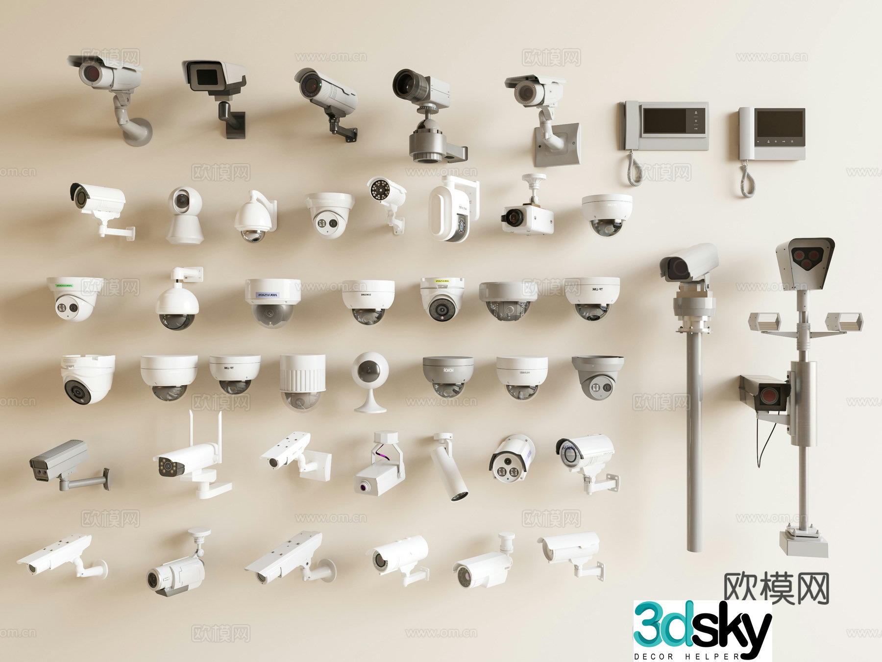 security surveillance camera surveillance video phone 3d model