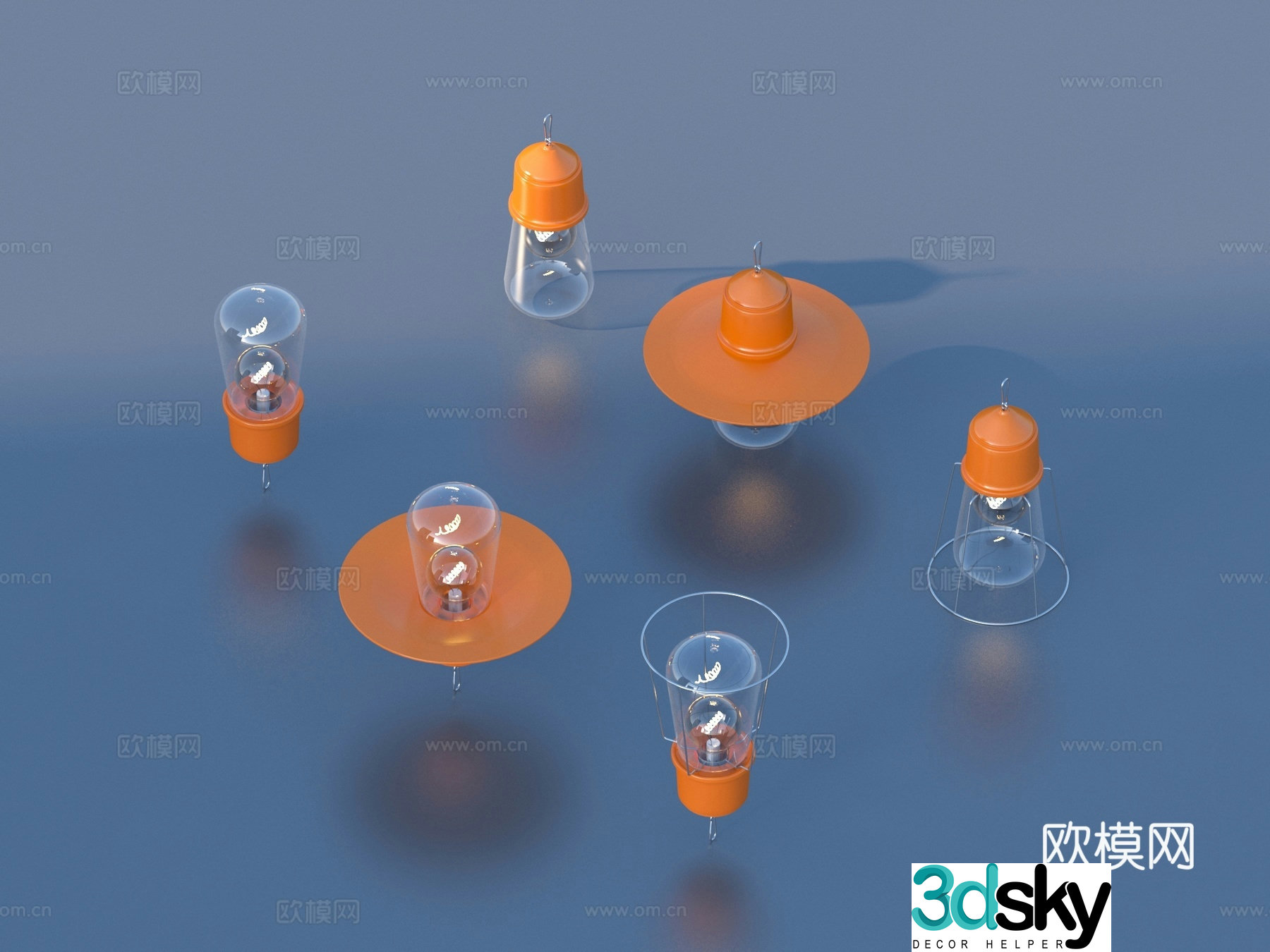Industrial style light bulb small chandelier 3d model