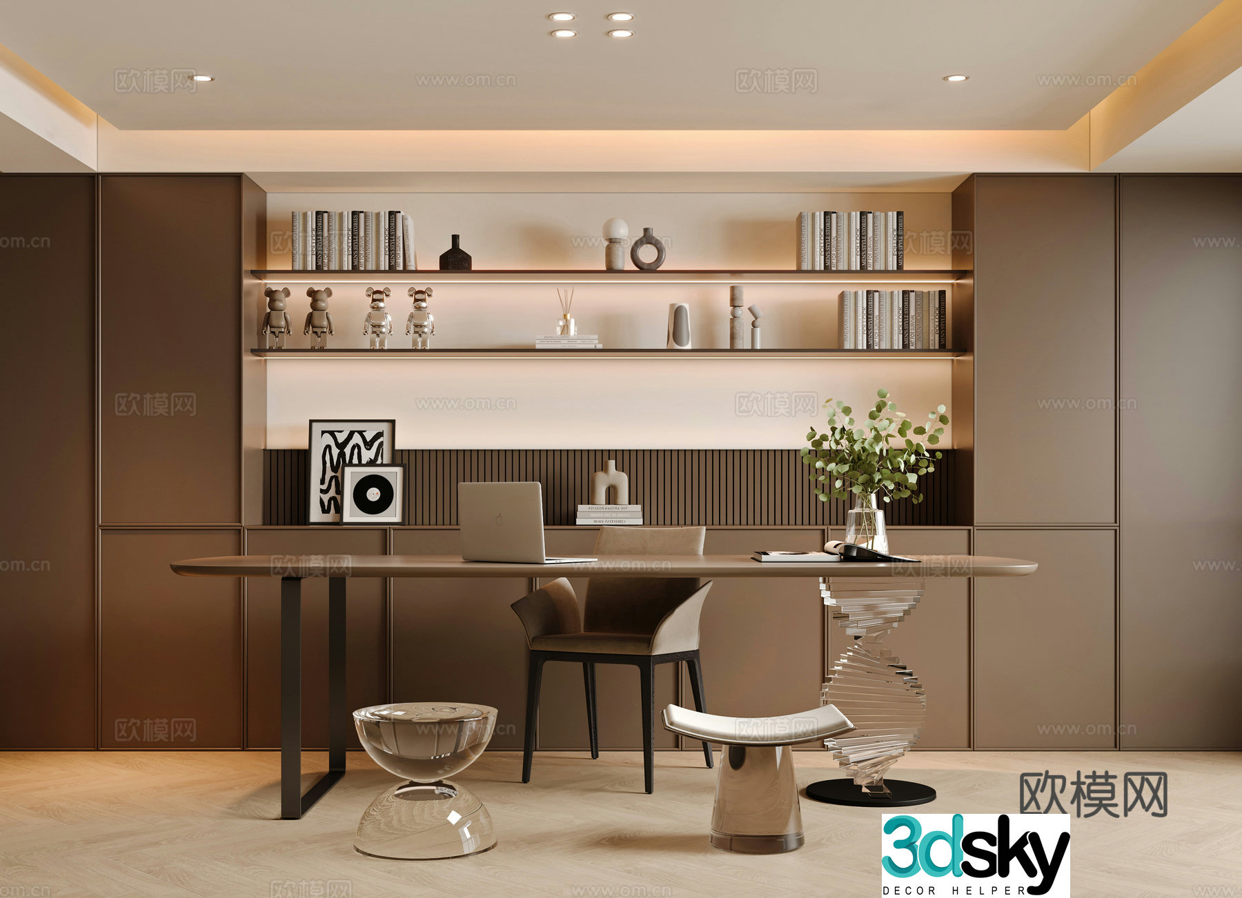 Modern study 3d model