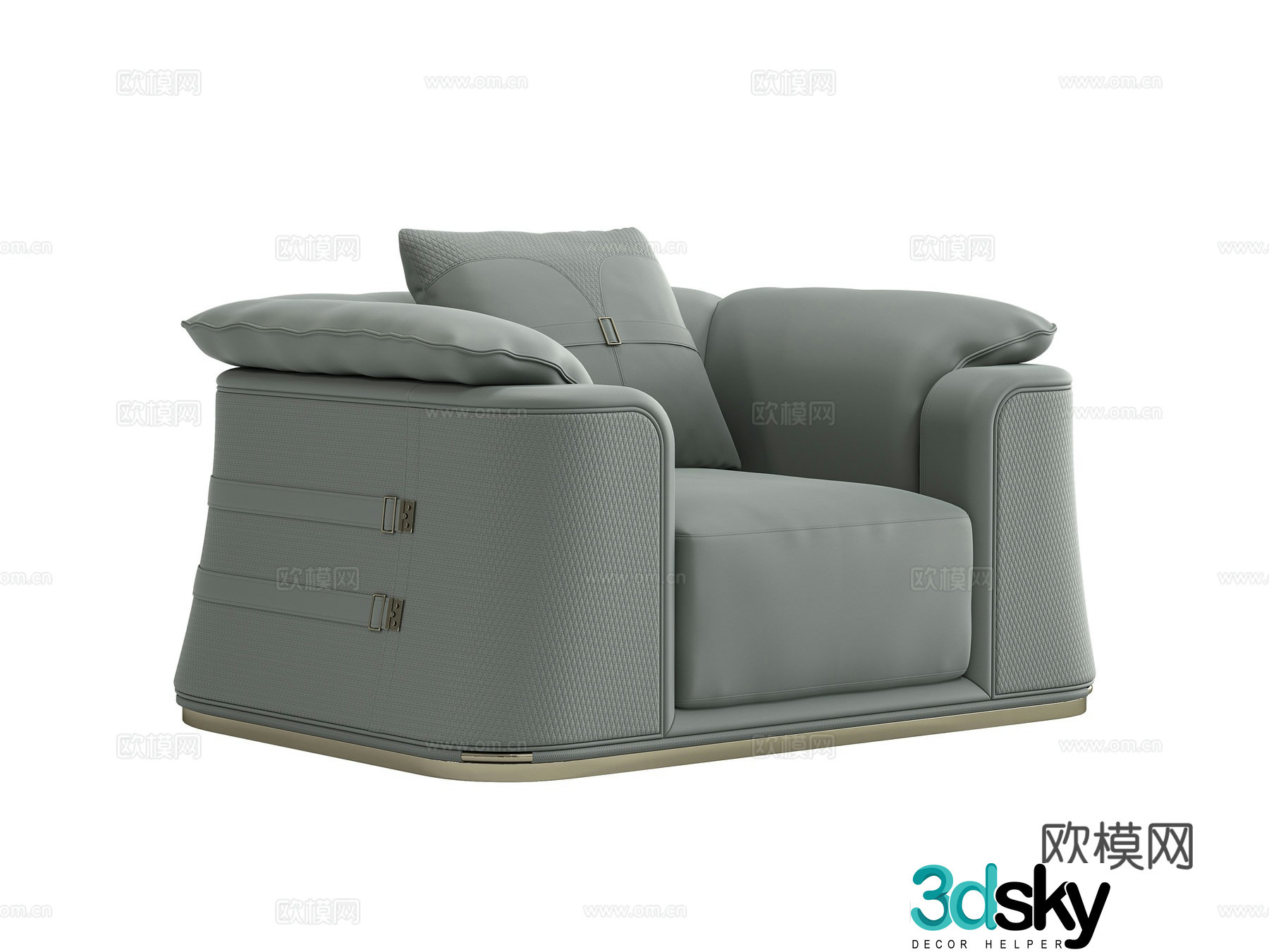 Light luxury single sofa 3D model
