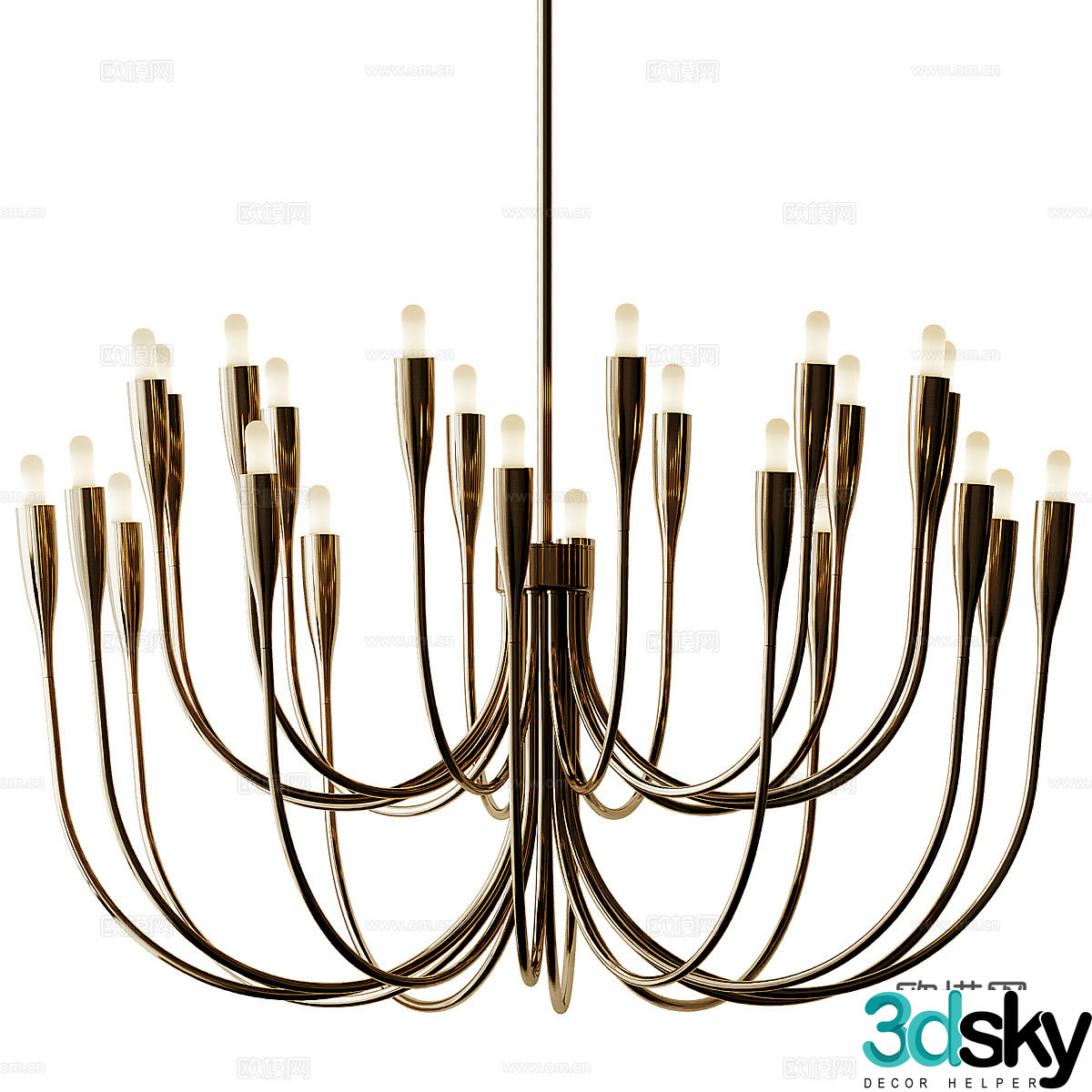 Light luxury decorative chandelier Metal chandelier 3d model