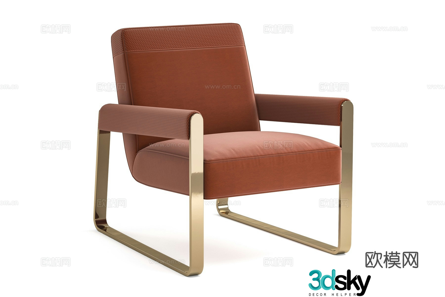 Light luxury armchair casual chair 3D model