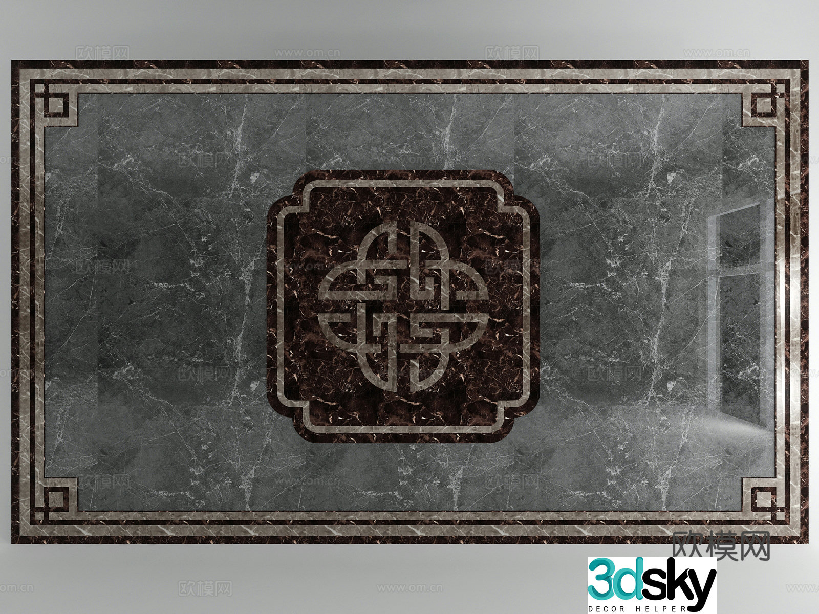 New Chinese-style stone floor styling tiles 3D model