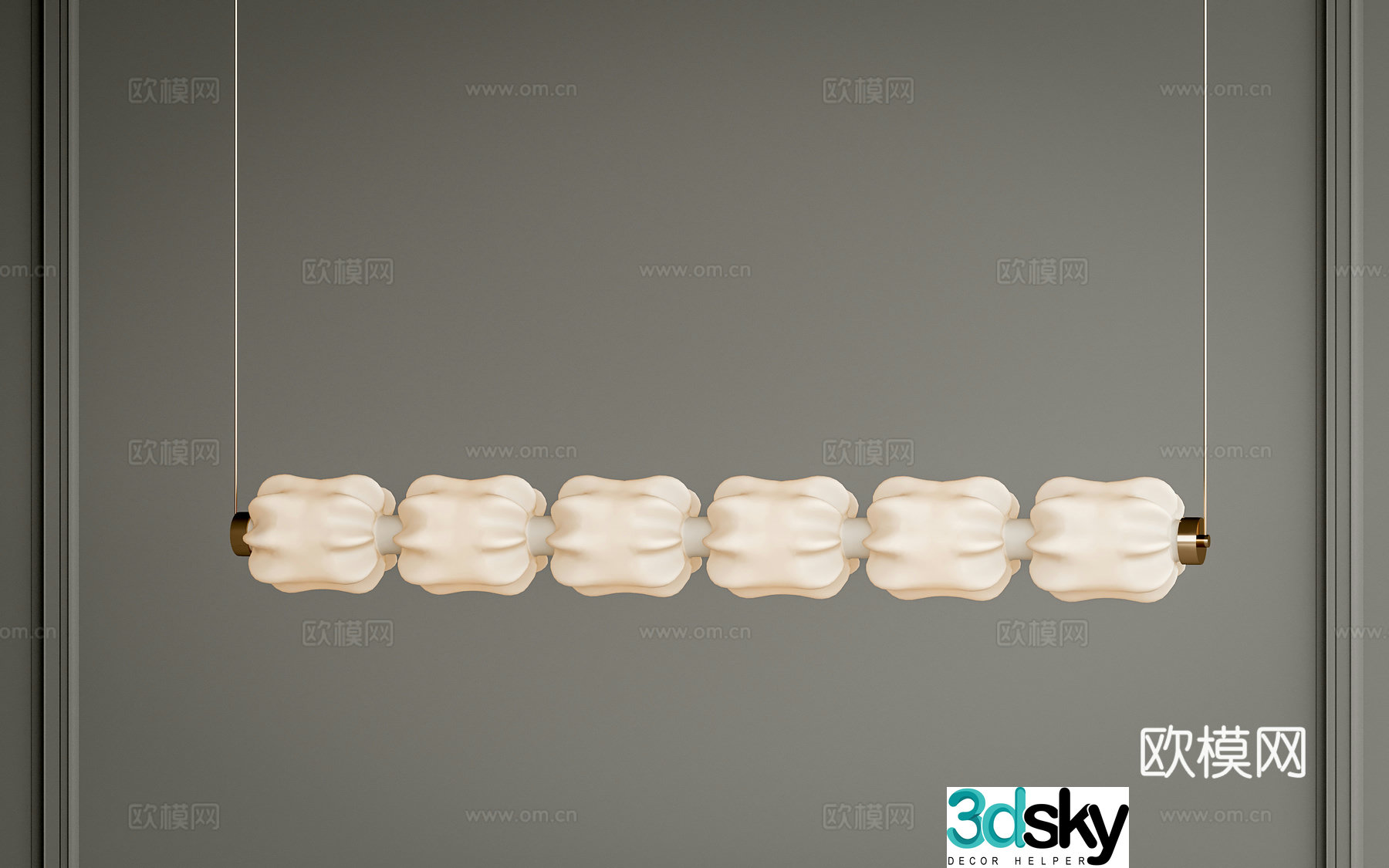 Creamy wind chandelier 3d model
