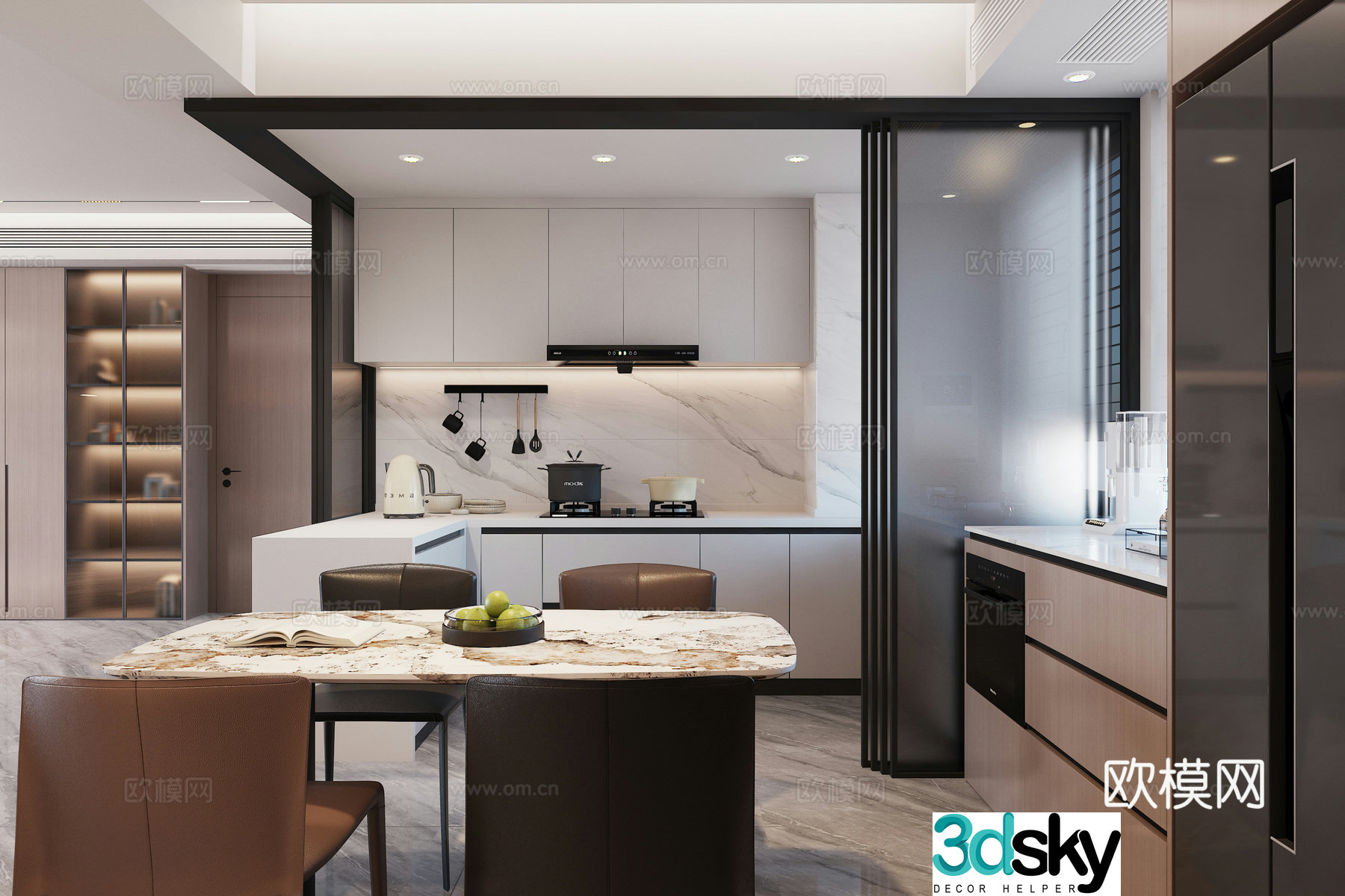 Italian restaurant kitchen 3d model