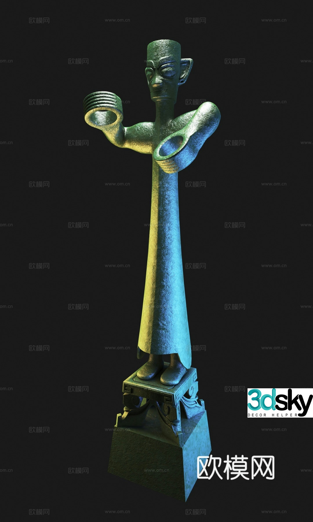 Sanxingdui Sculpture Antique 3D Model