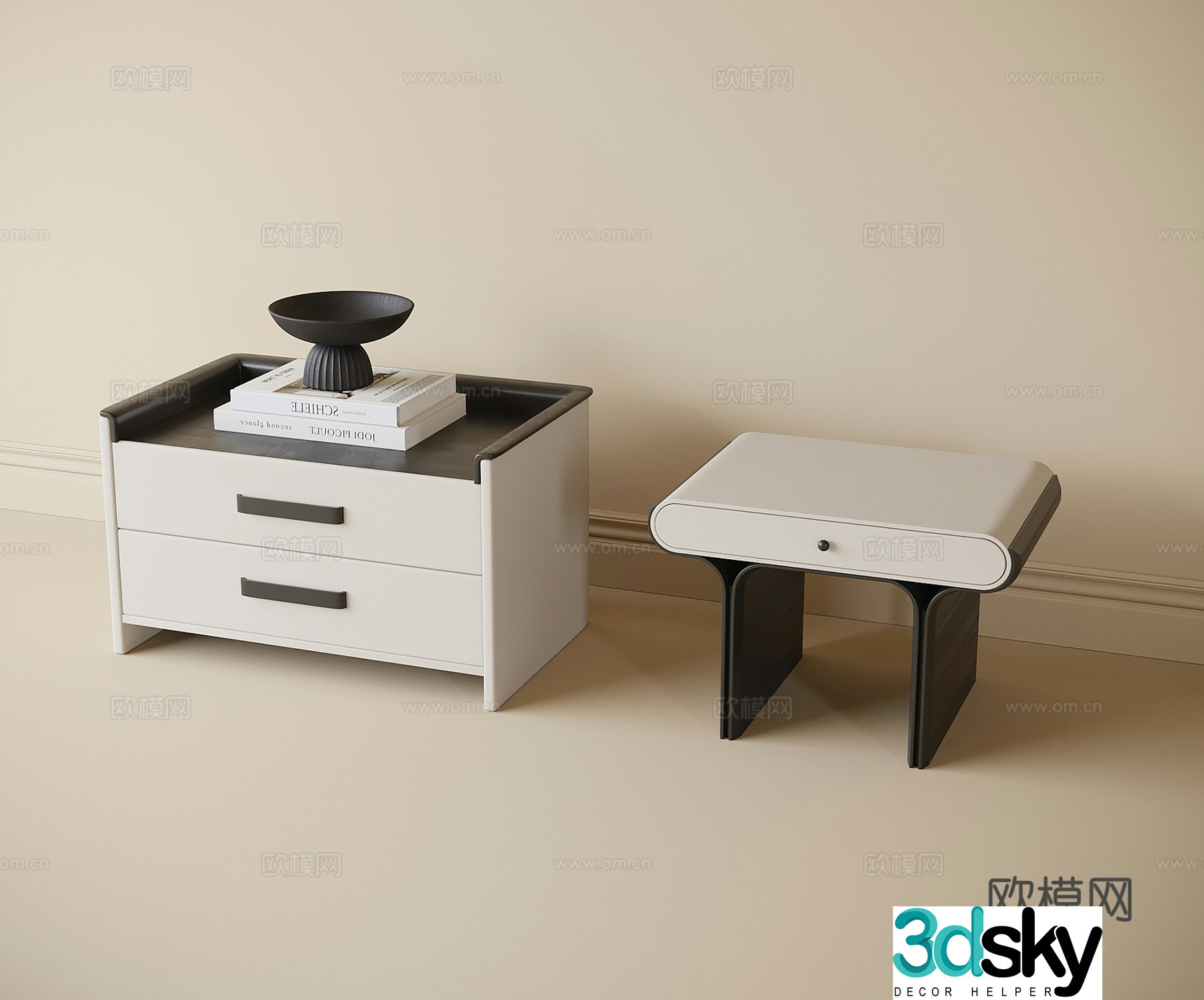 Modern bedside table 3d model