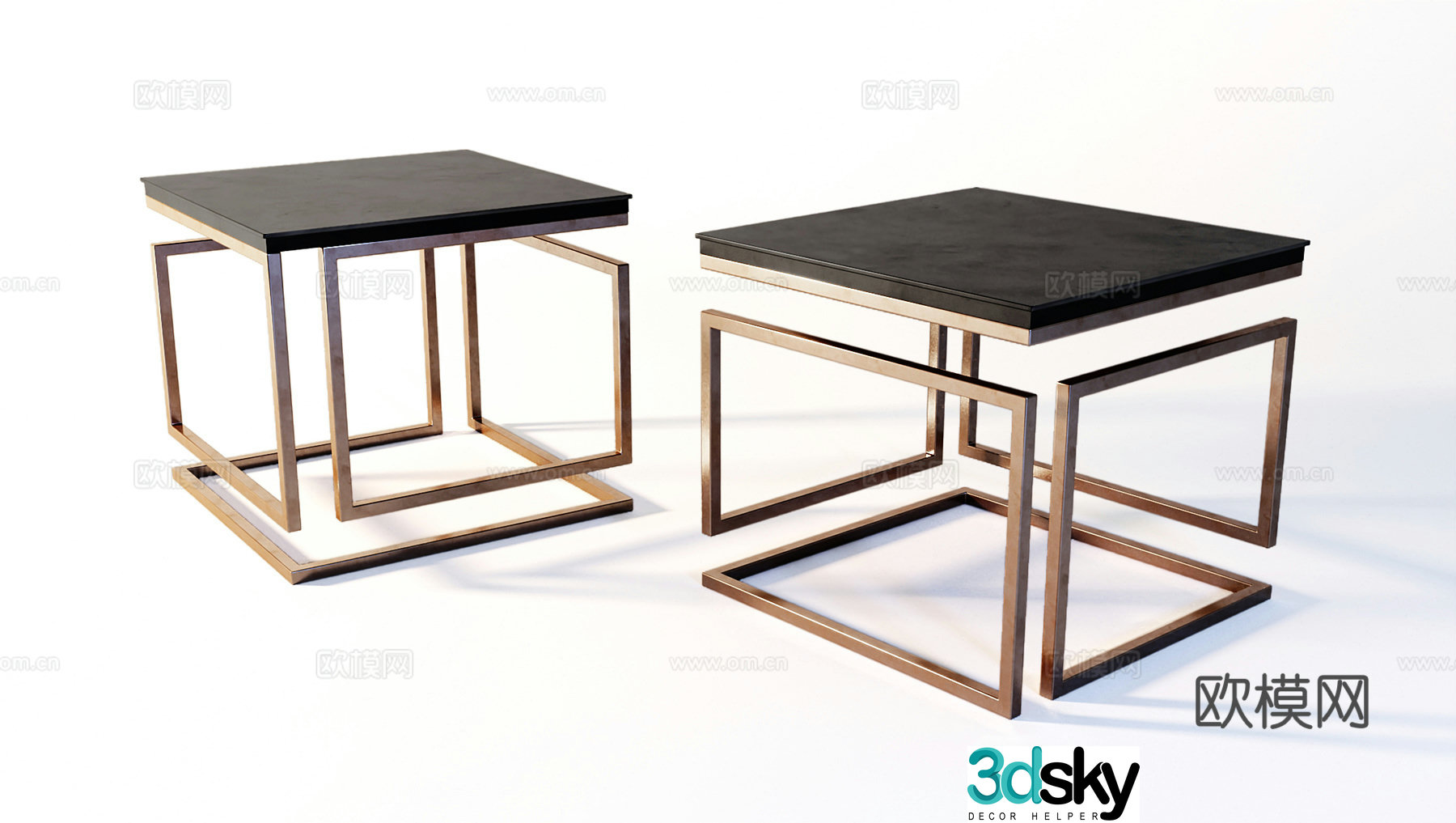 Modern suspended tea table corner table 3D model