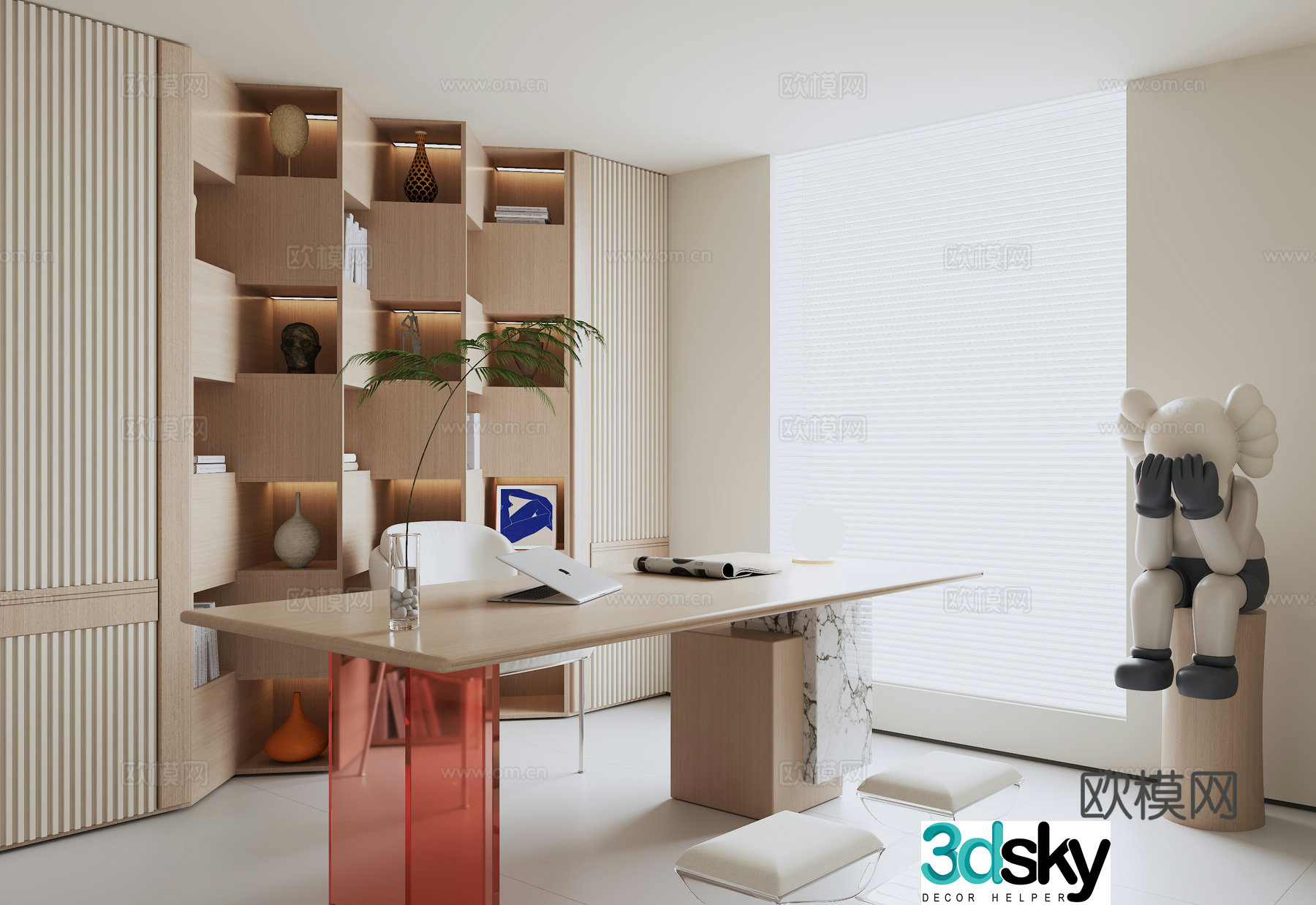 Modern study 3d model