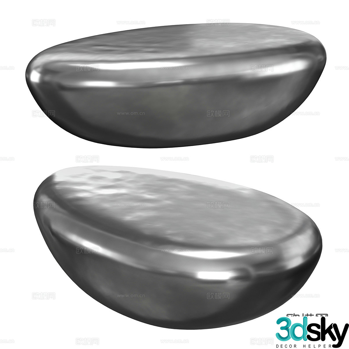 Modern metal coffee table 3d model