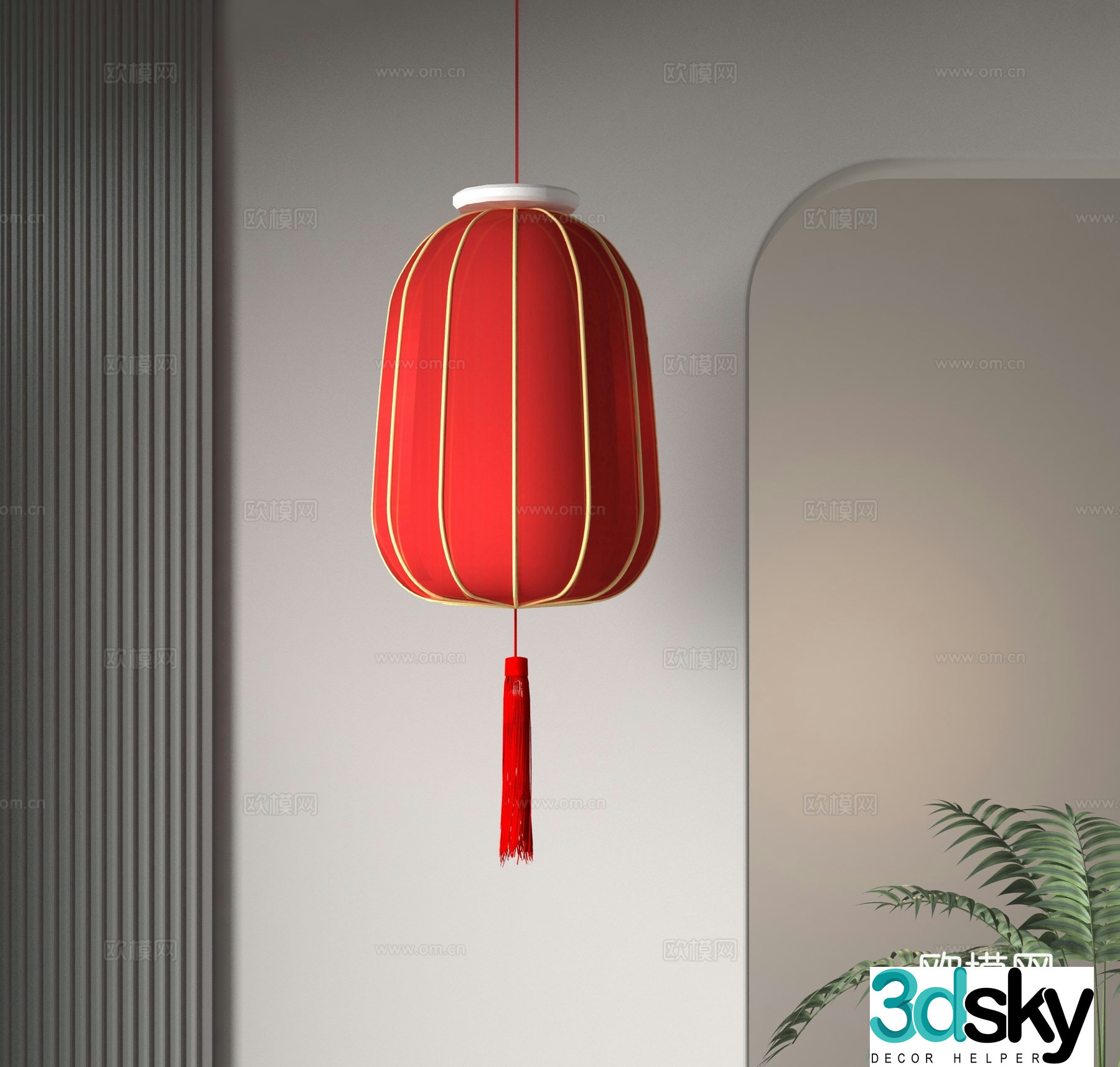 Chinese red lantern 3d model