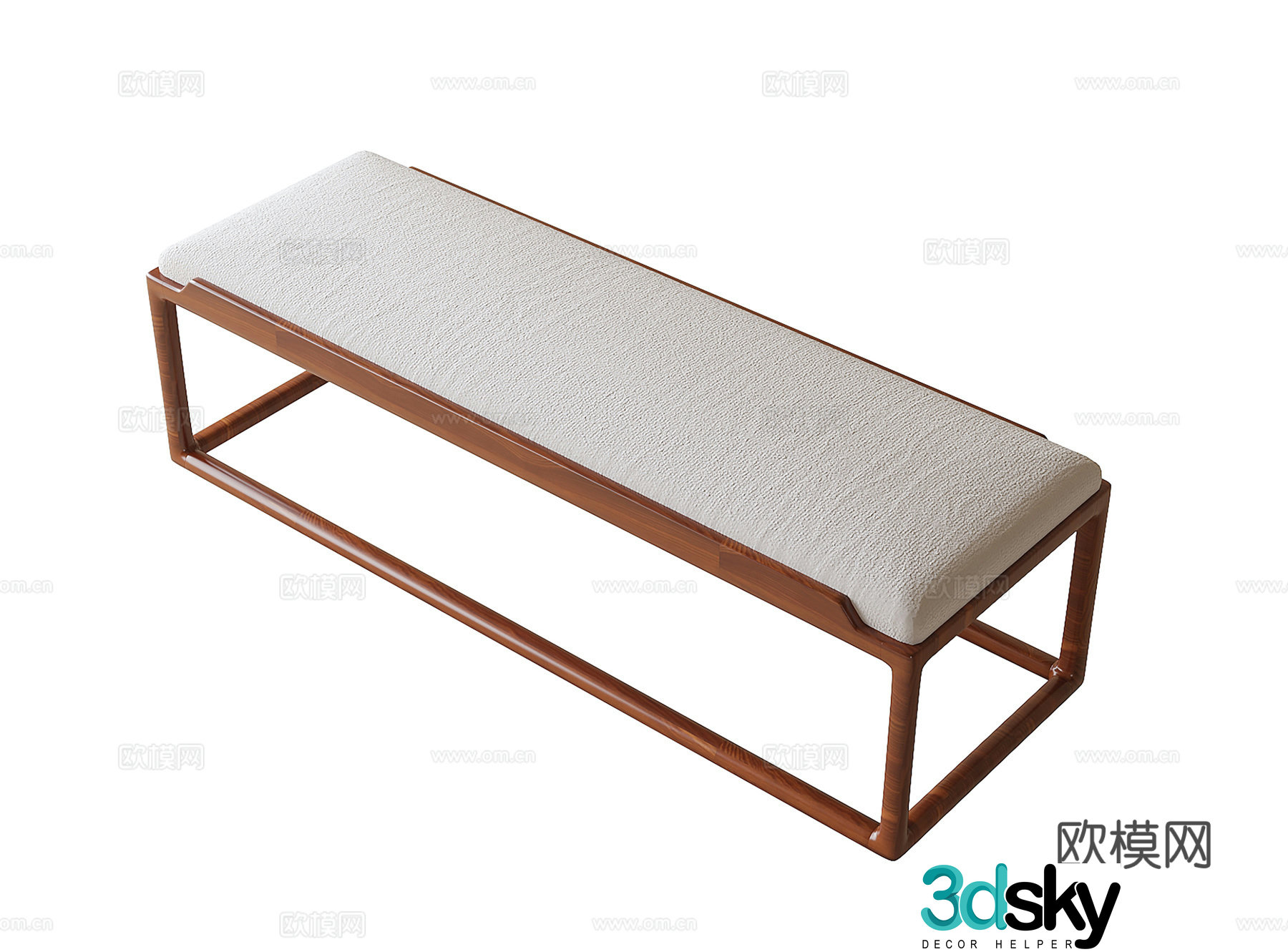 Modern bed end stool bench sofa stool shoe changing stool 3d model