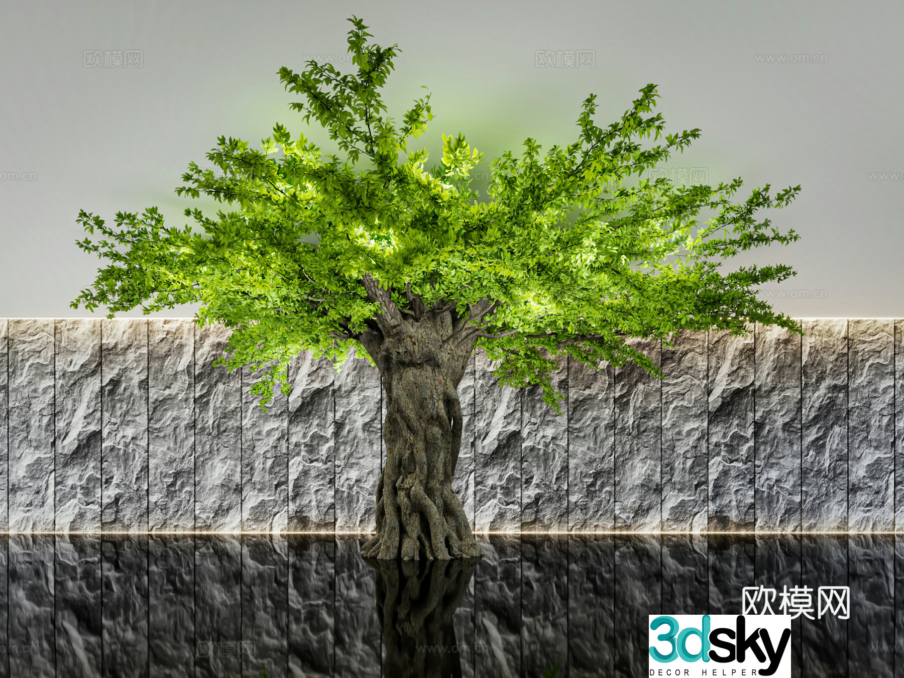 Big tree green plants landscape tree 3d model