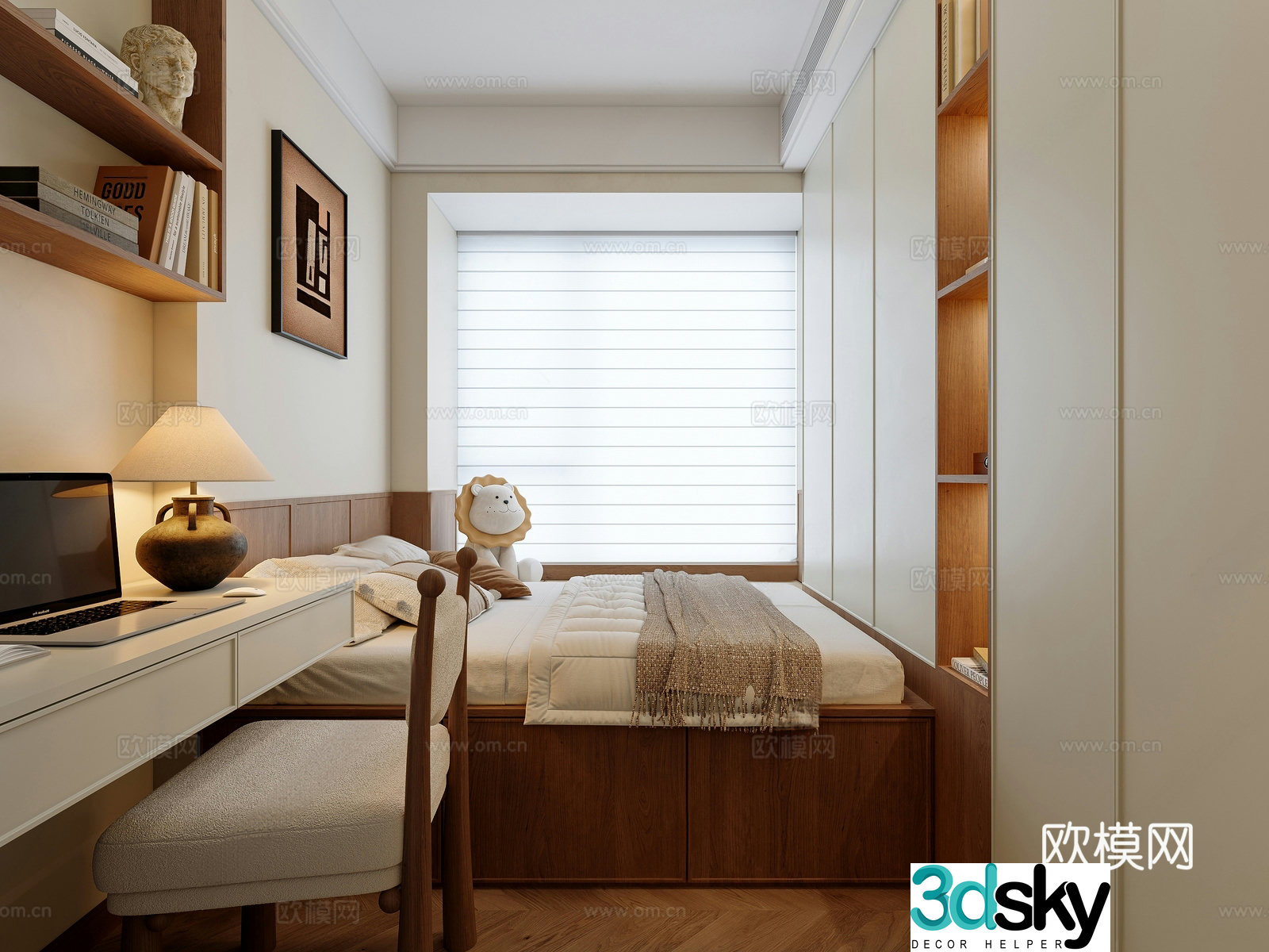 Middle style tatami bedroom 3d model