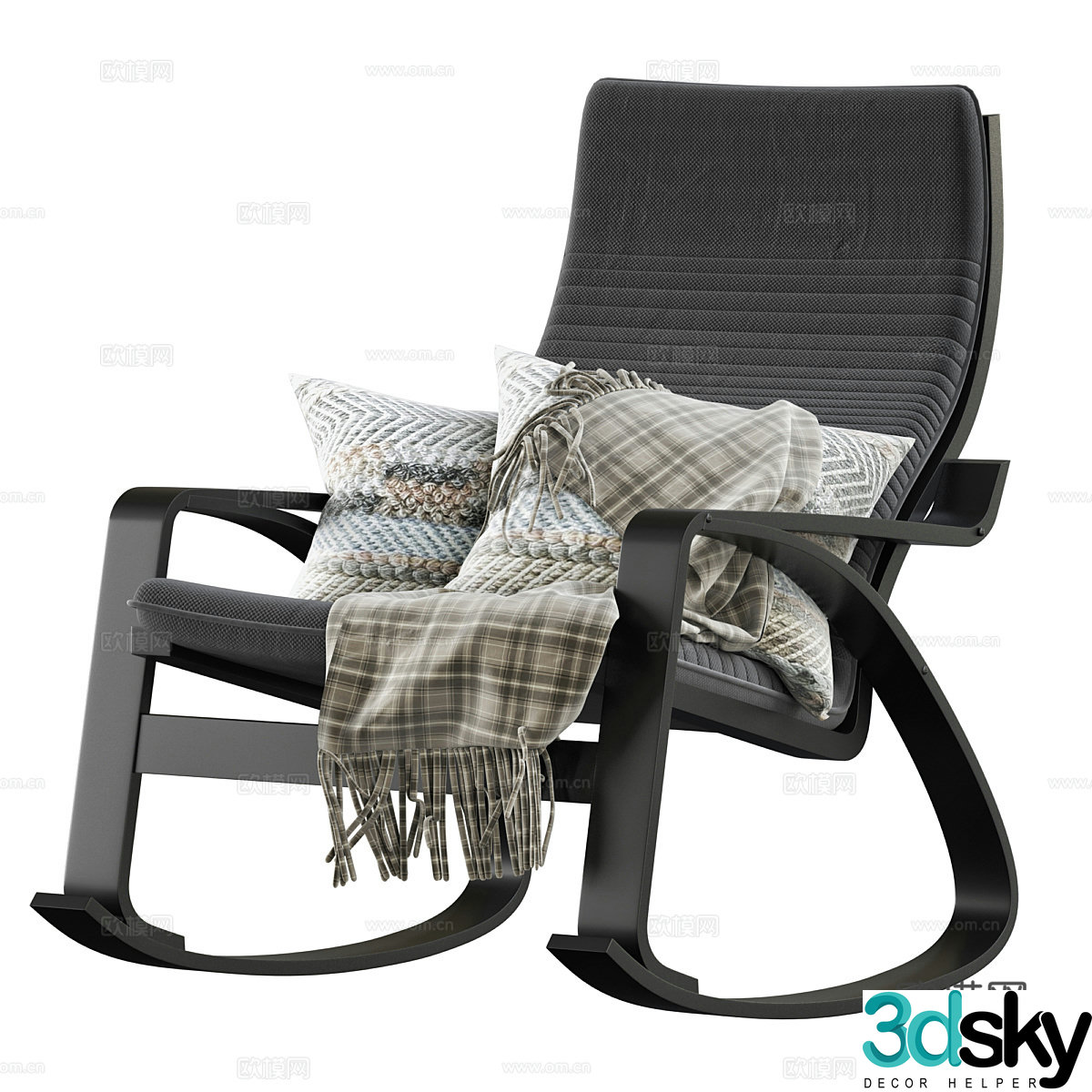 New Chinese -style casual chair lounge chair 3D model
