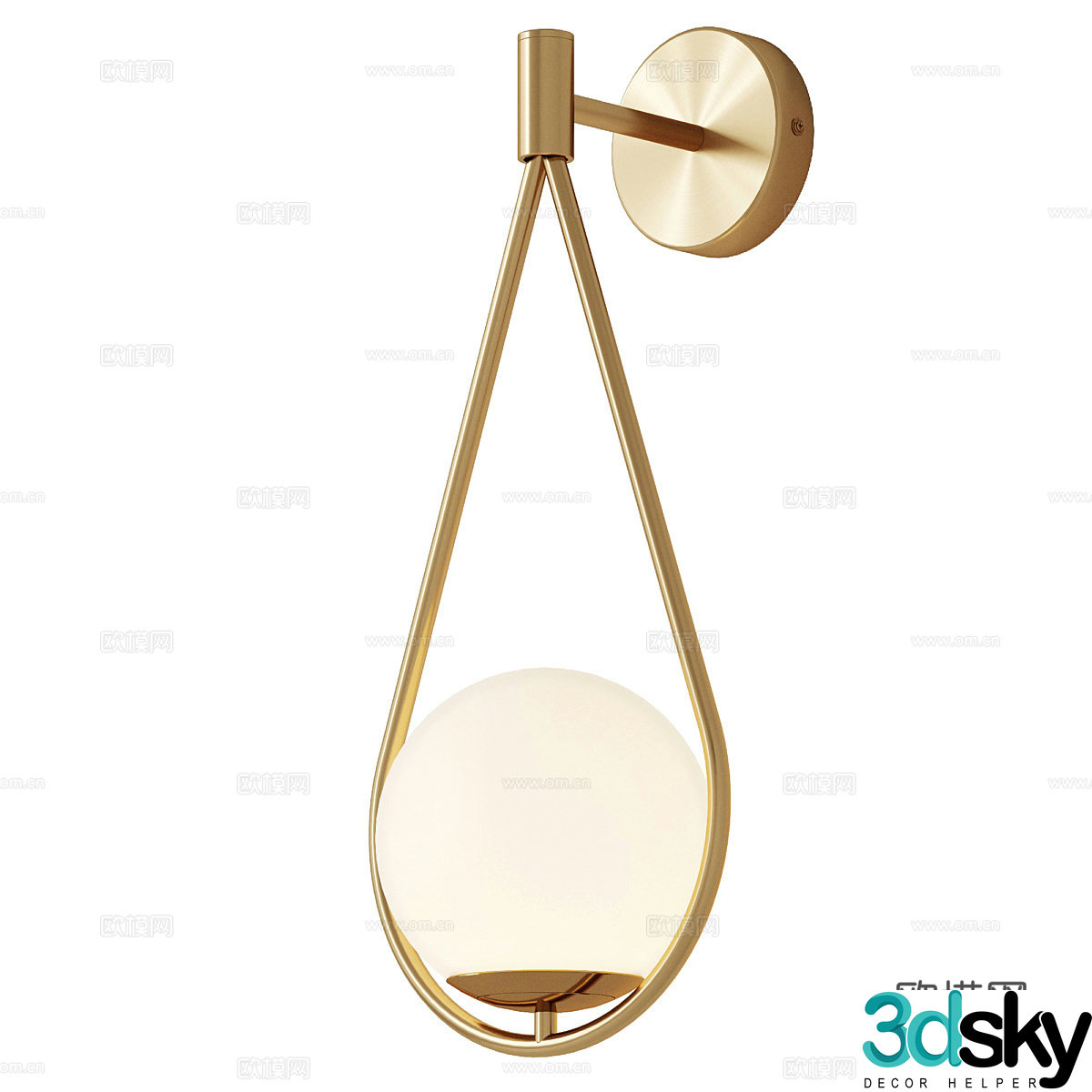 New Chinese -style wall lamp 3D model