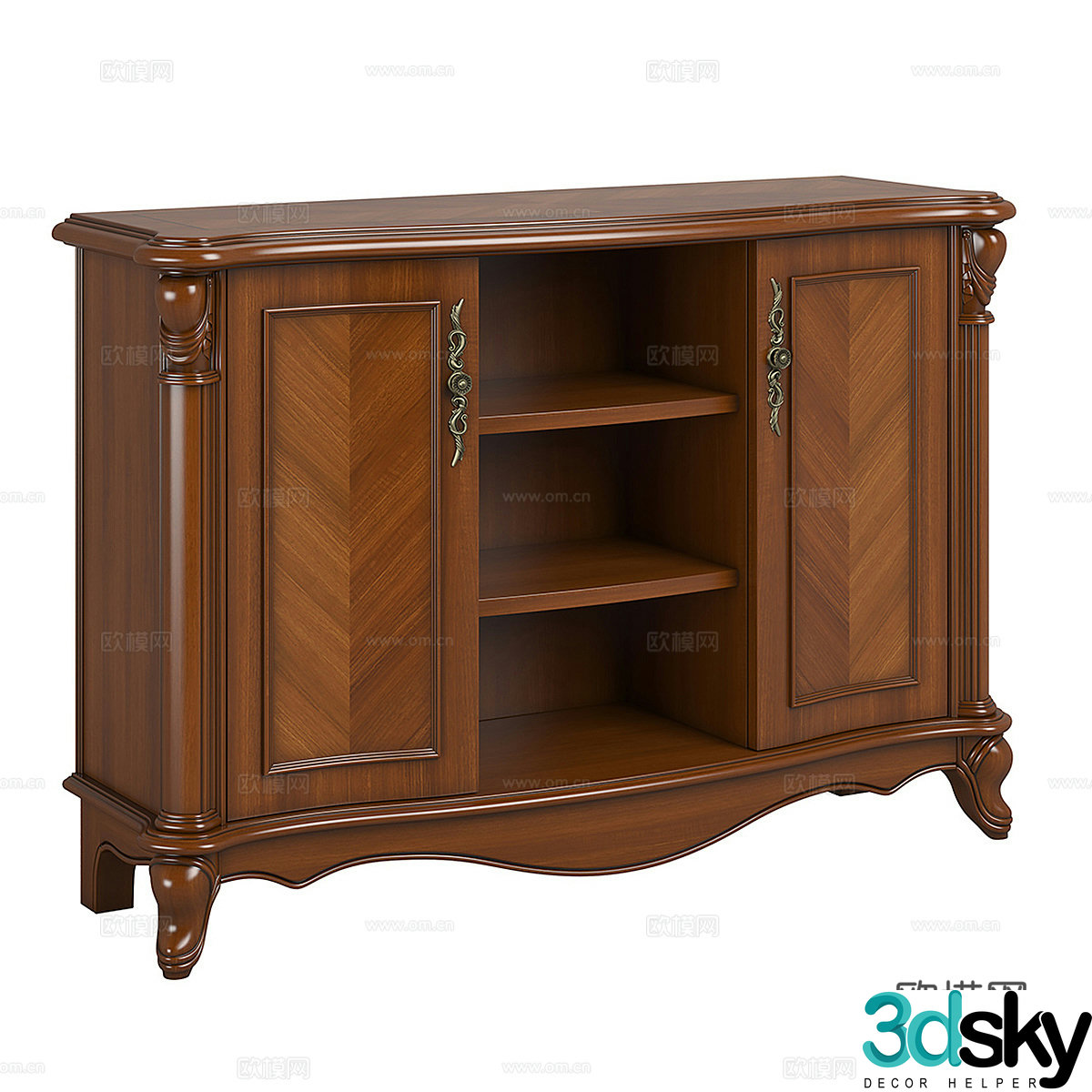 American sideboard finished cabinet 3D model
