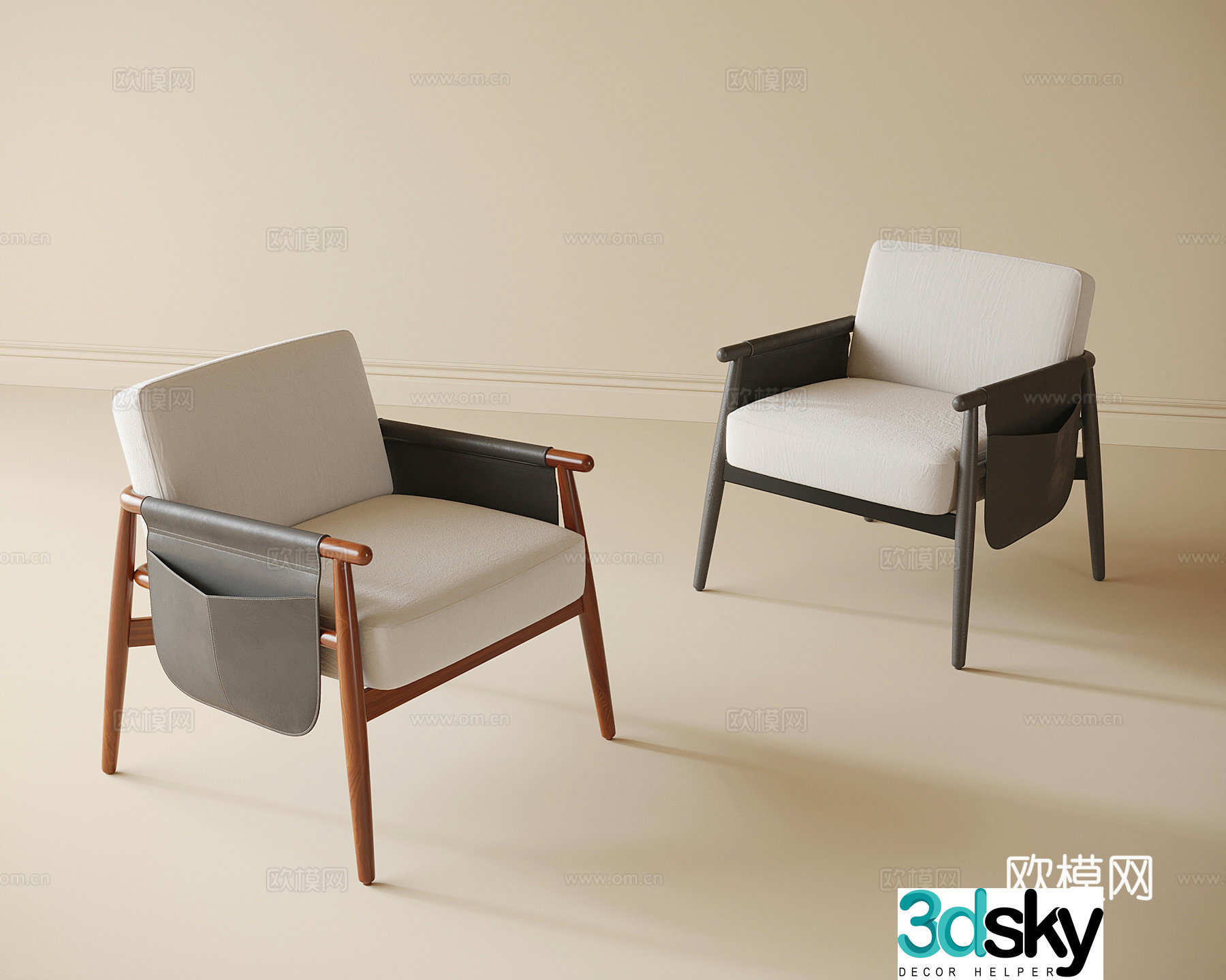 Modern leisure chair single chair armchair 3d model