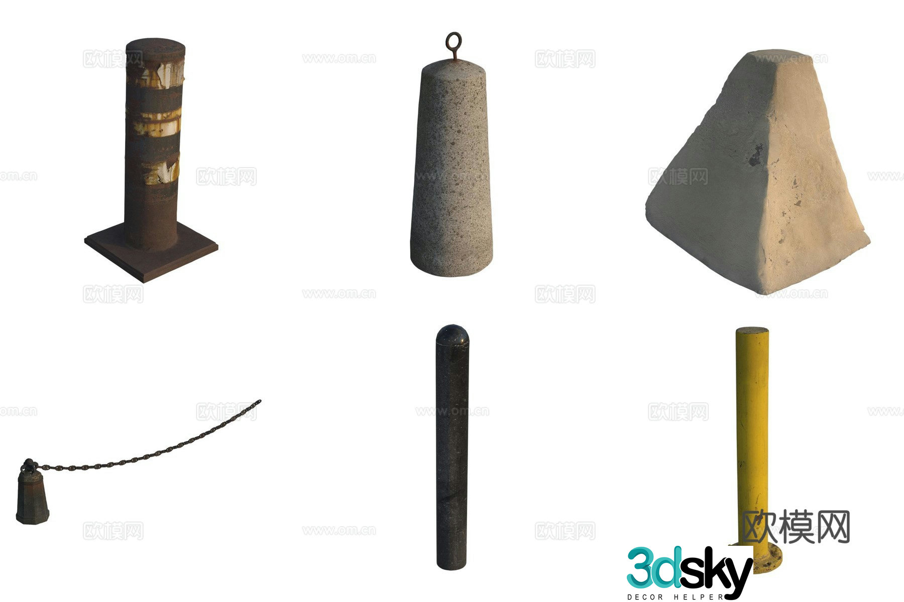 Road Administration Roadblock Boundary Road Facility 3D Model