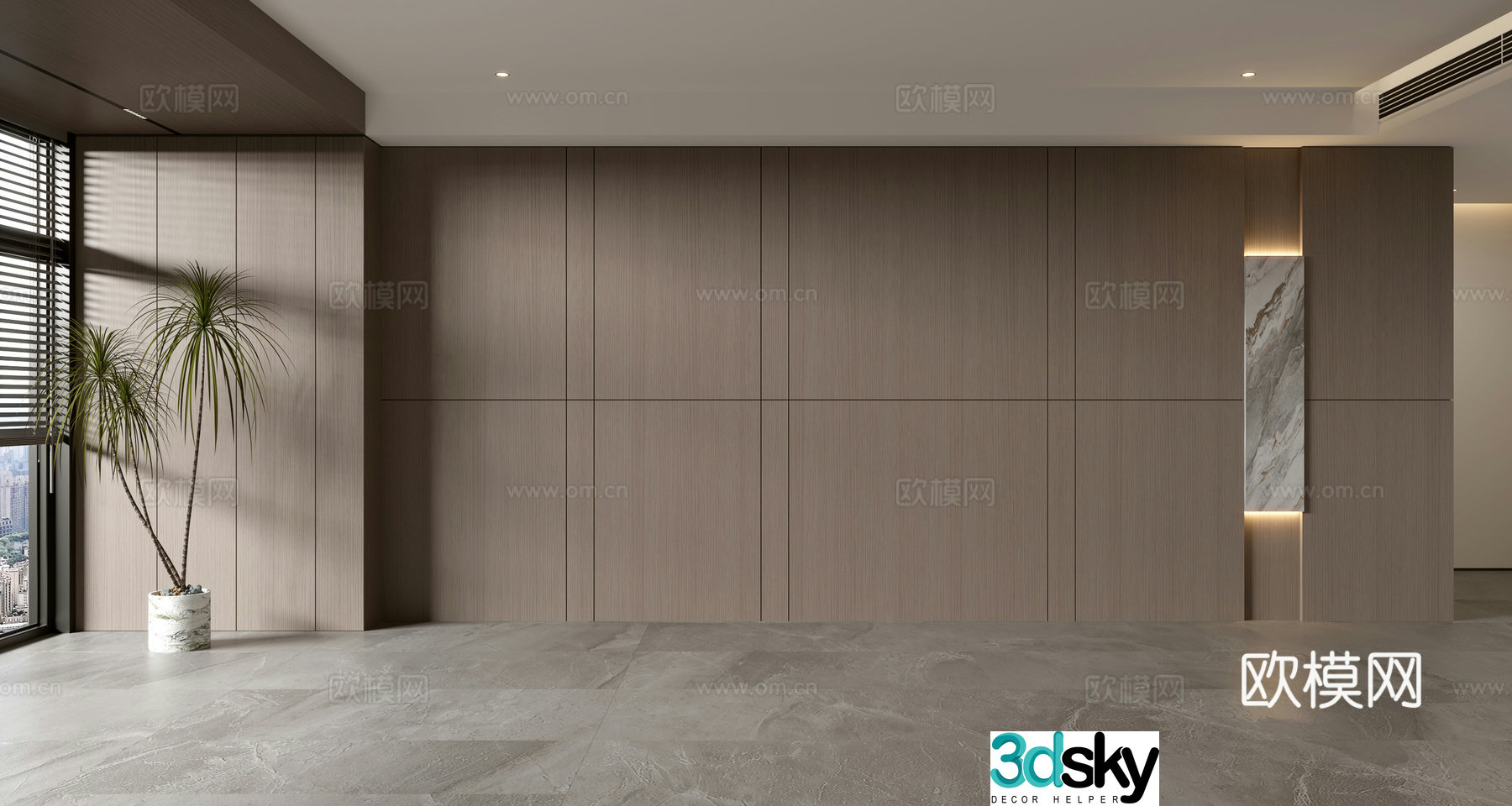 Modern sofa background wall 3d model