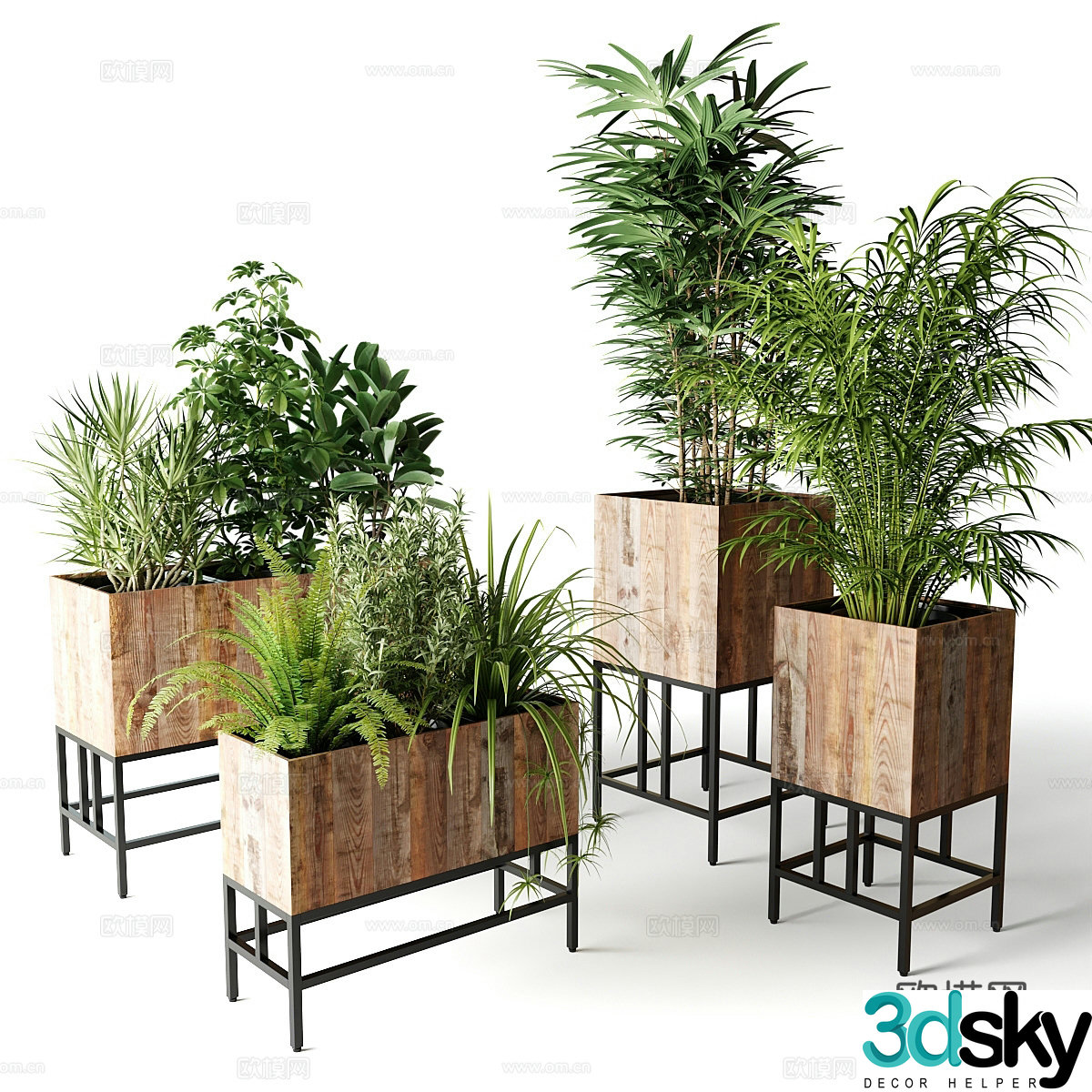 Green plant pot flower pot flower box 3d model