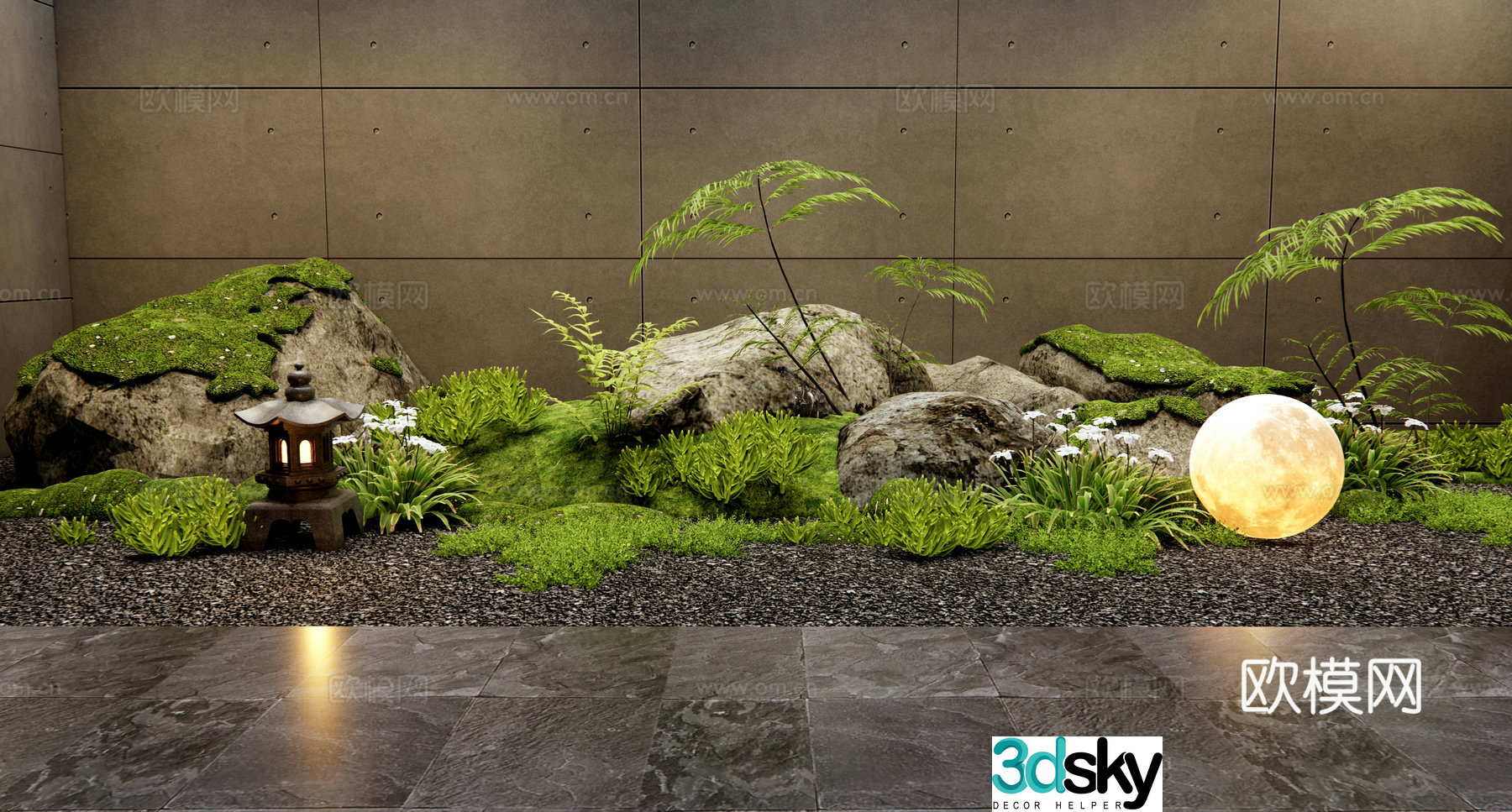 Landscape Landscape Moss Stone Micro Terrain Plant Heap Tropical 3D Model
