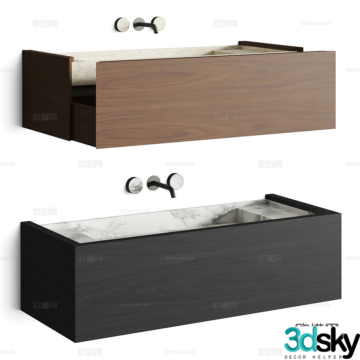 New Chinese -style basin wash pool 3D model