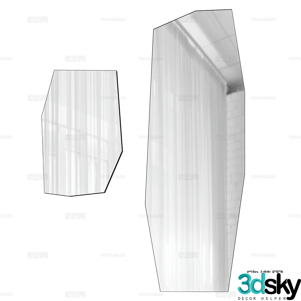 Modern irregular hanging mirror 3d model