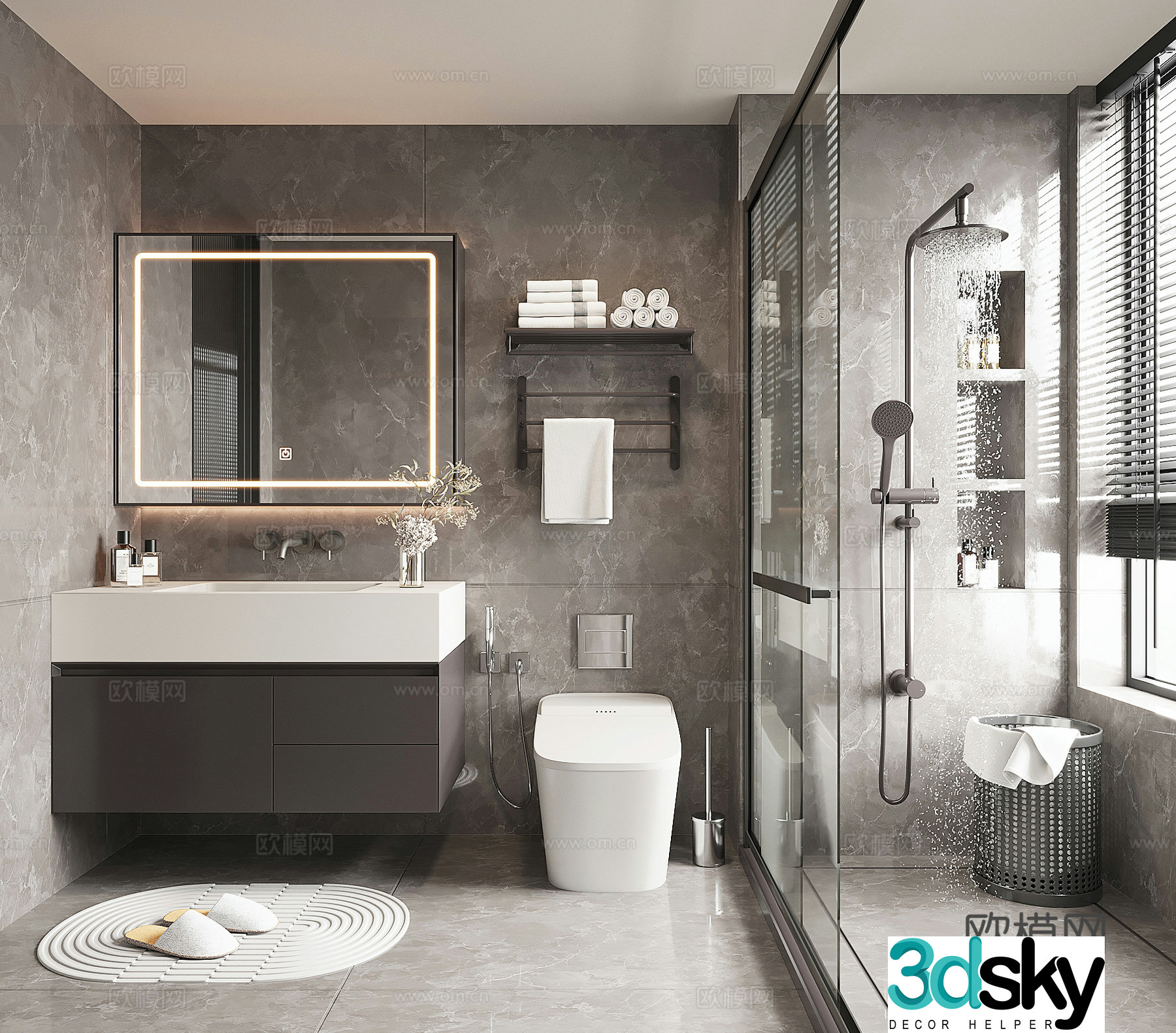 Modern bathroom bathroom 3d model