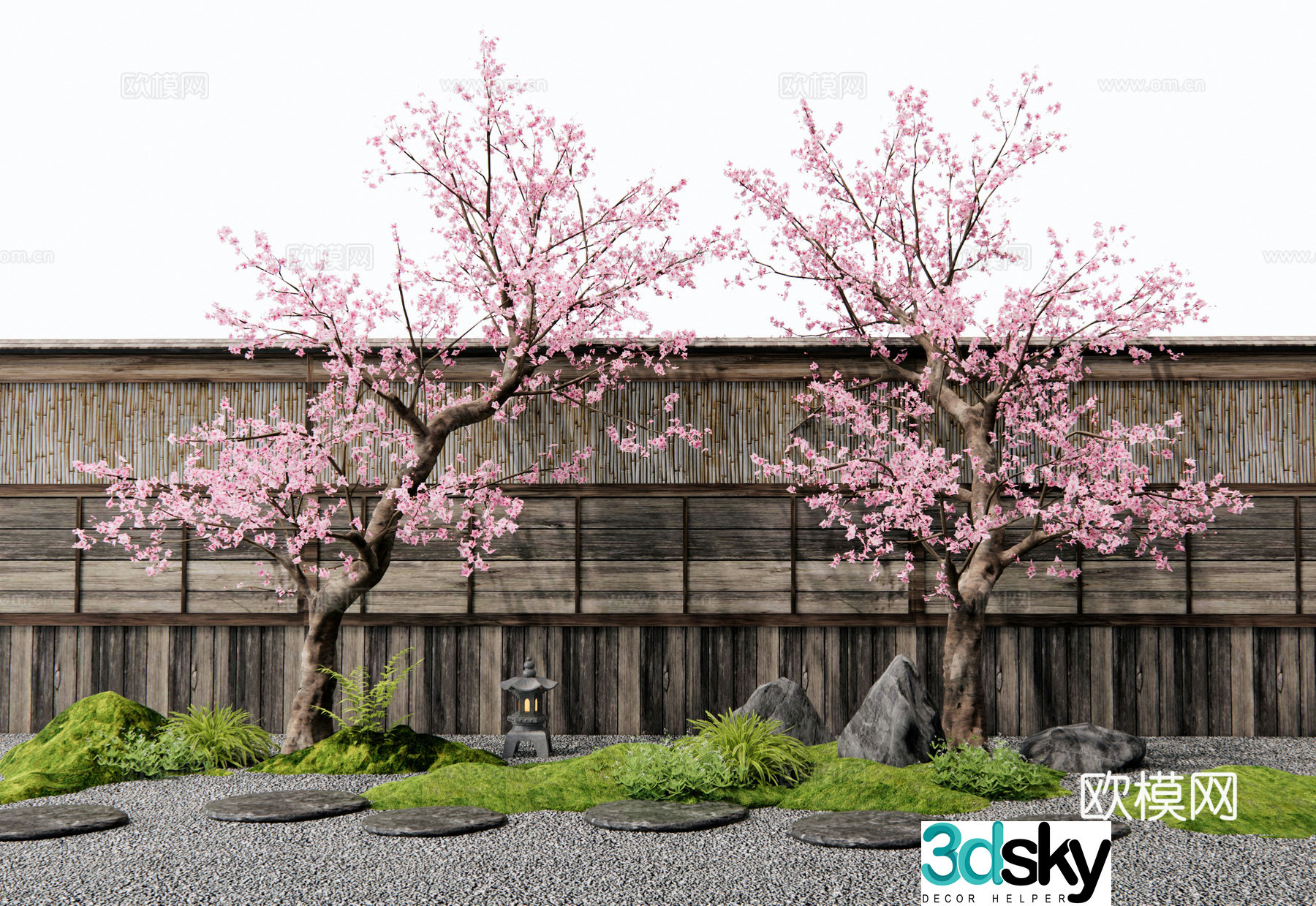 Japanese peach tree old pile peach tree landscape tree cherry tree 3d model