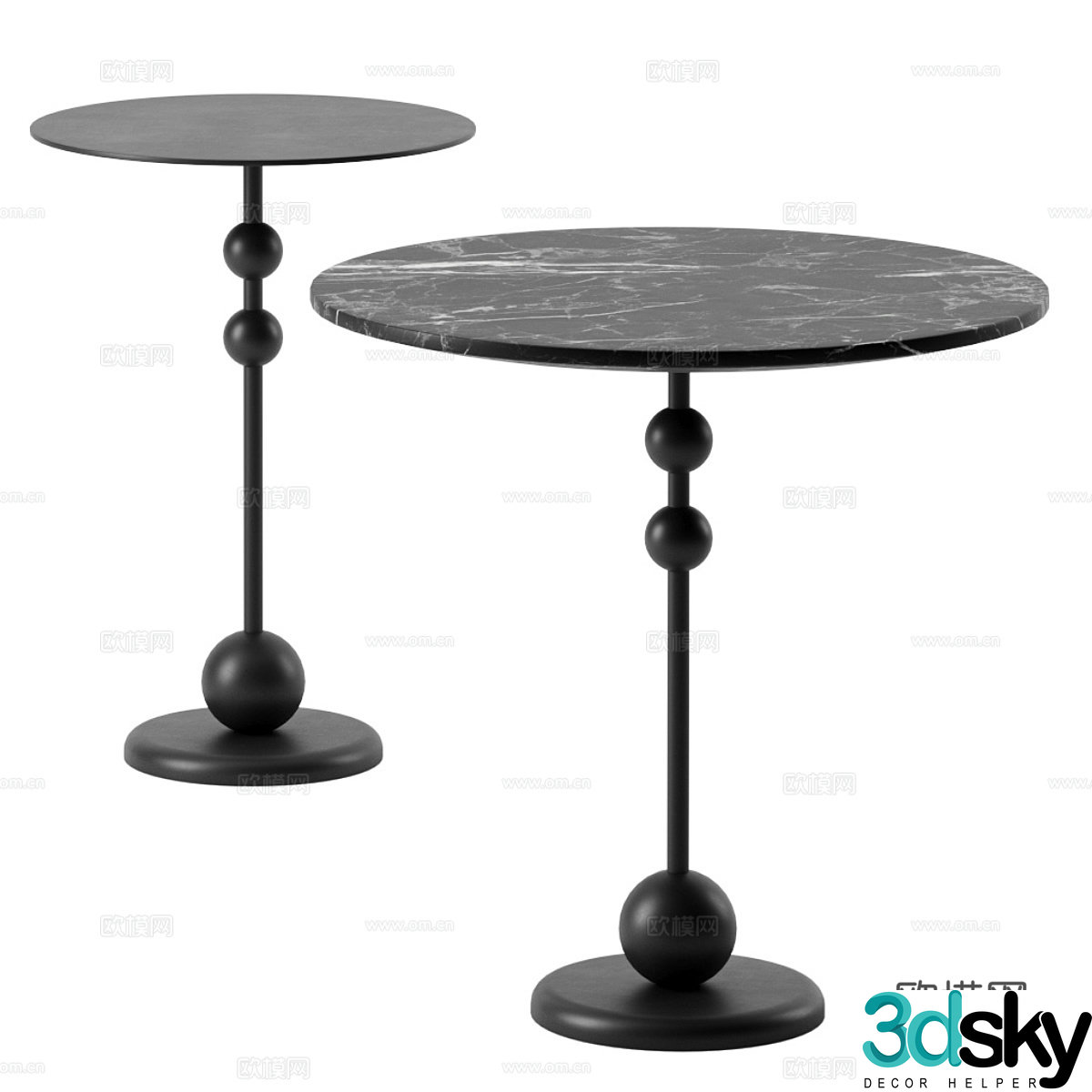 New Chinese-style round table side table 3D model