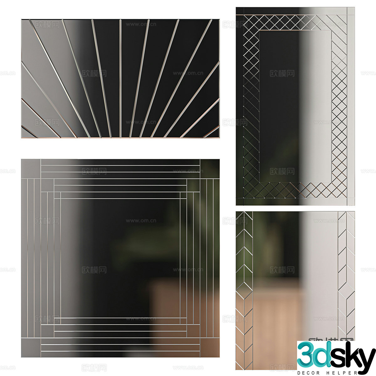 Modern decorative mirror 3d model