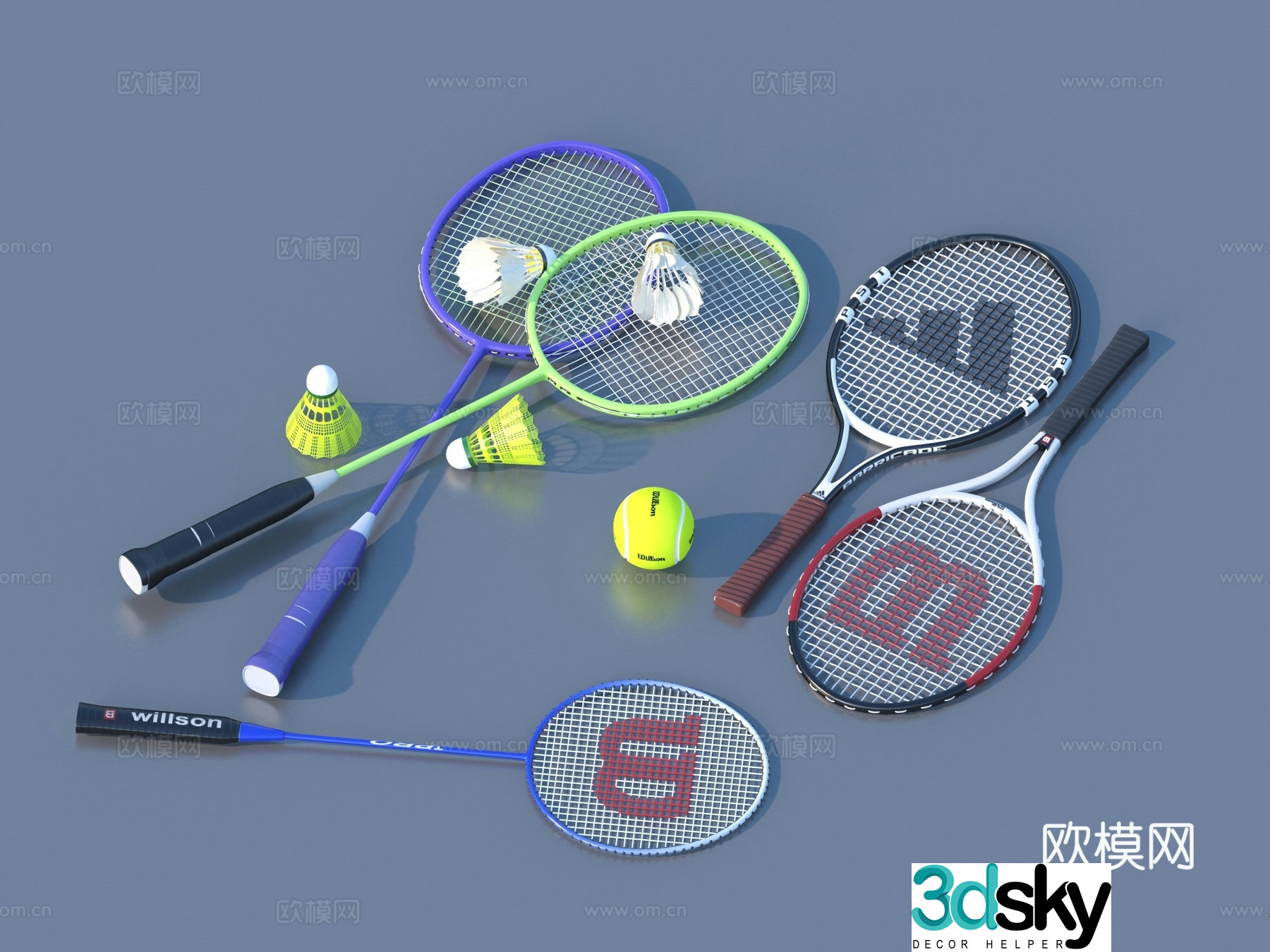 Racket Tennis Badminton 3D Model