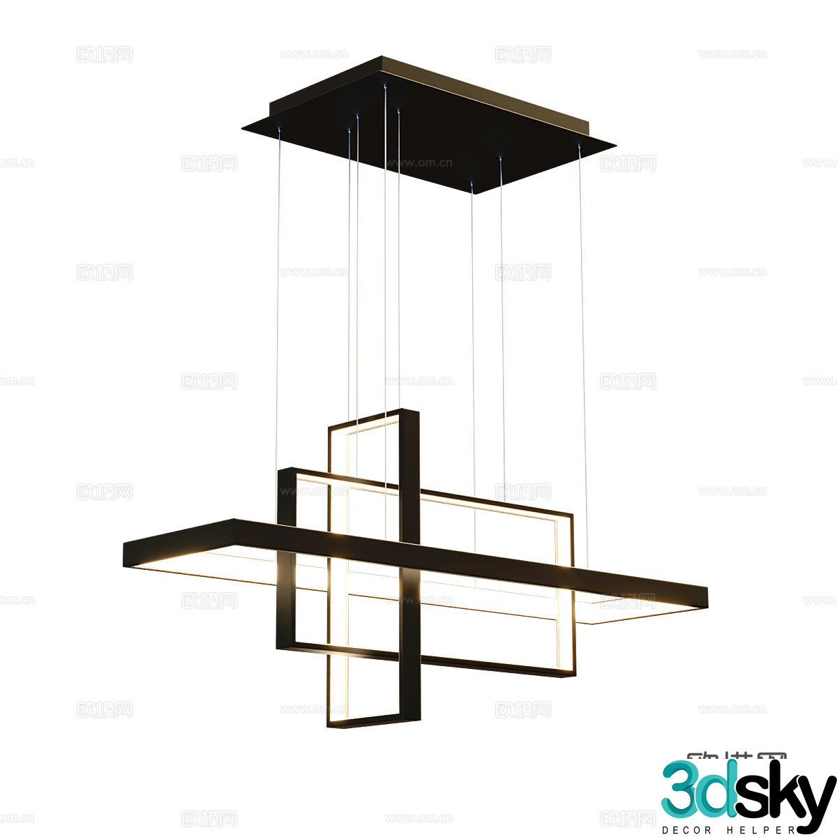 Modern minimalist chandelier 3d model