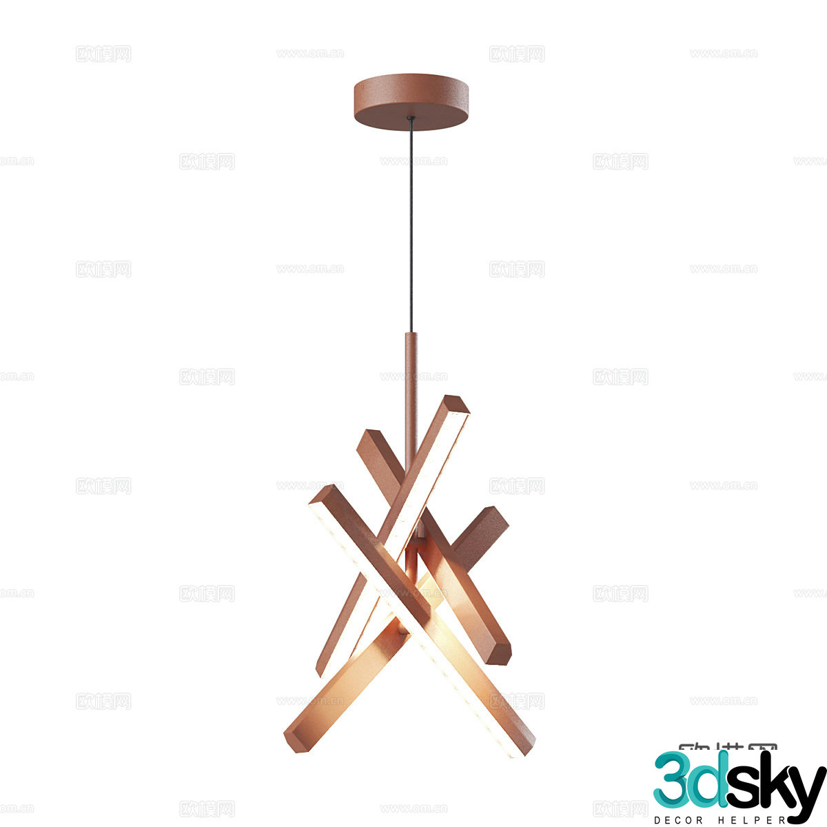Modern stand chandelier 3d model