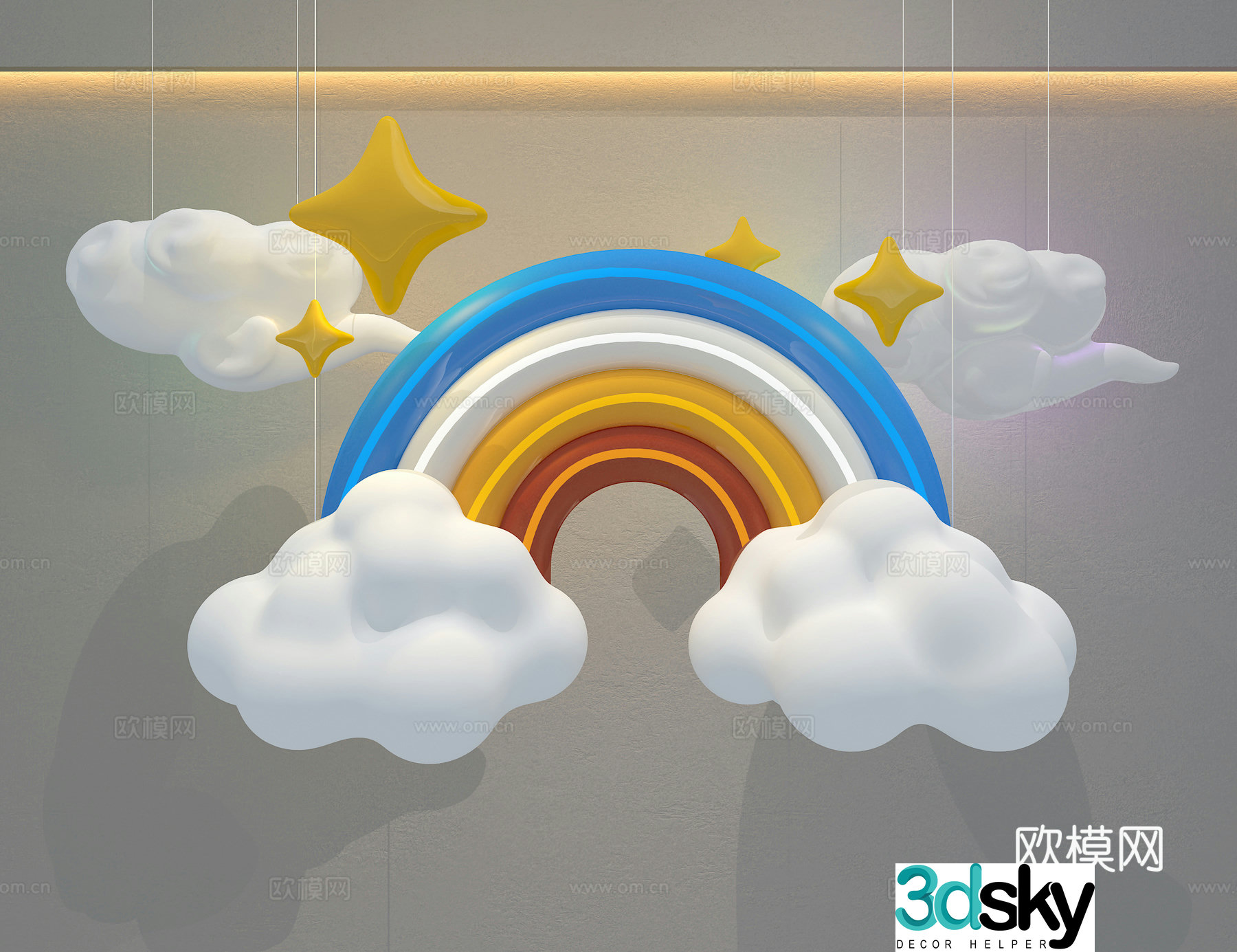 Rainbow Chandelier Children’s Lighting 3D Model