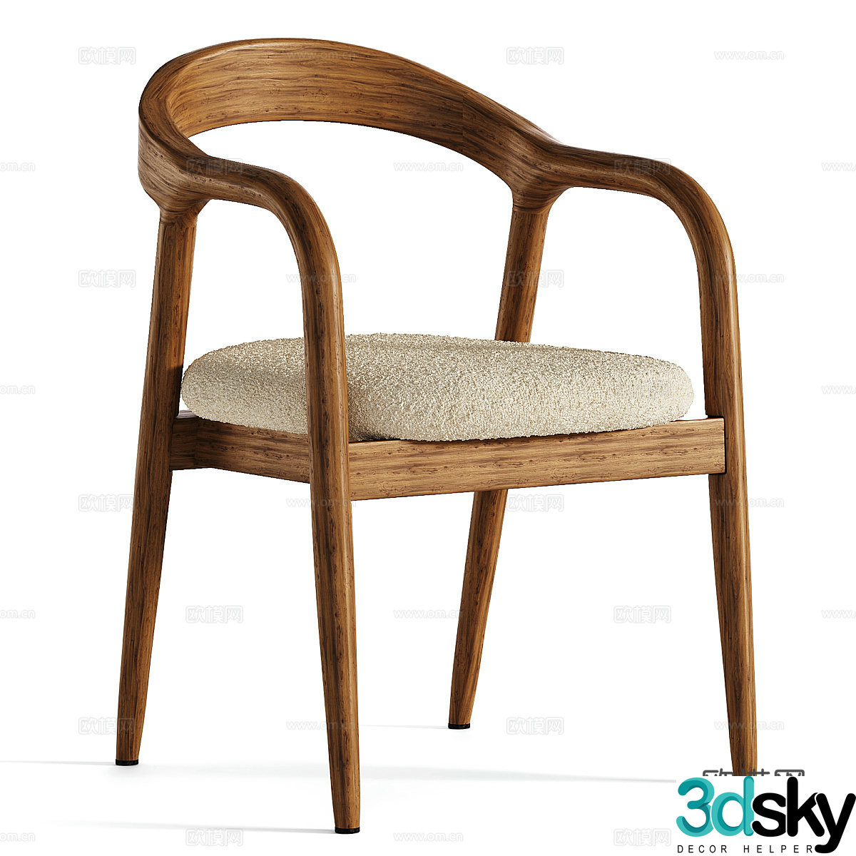 Modern dining chair chair armchair 3D model