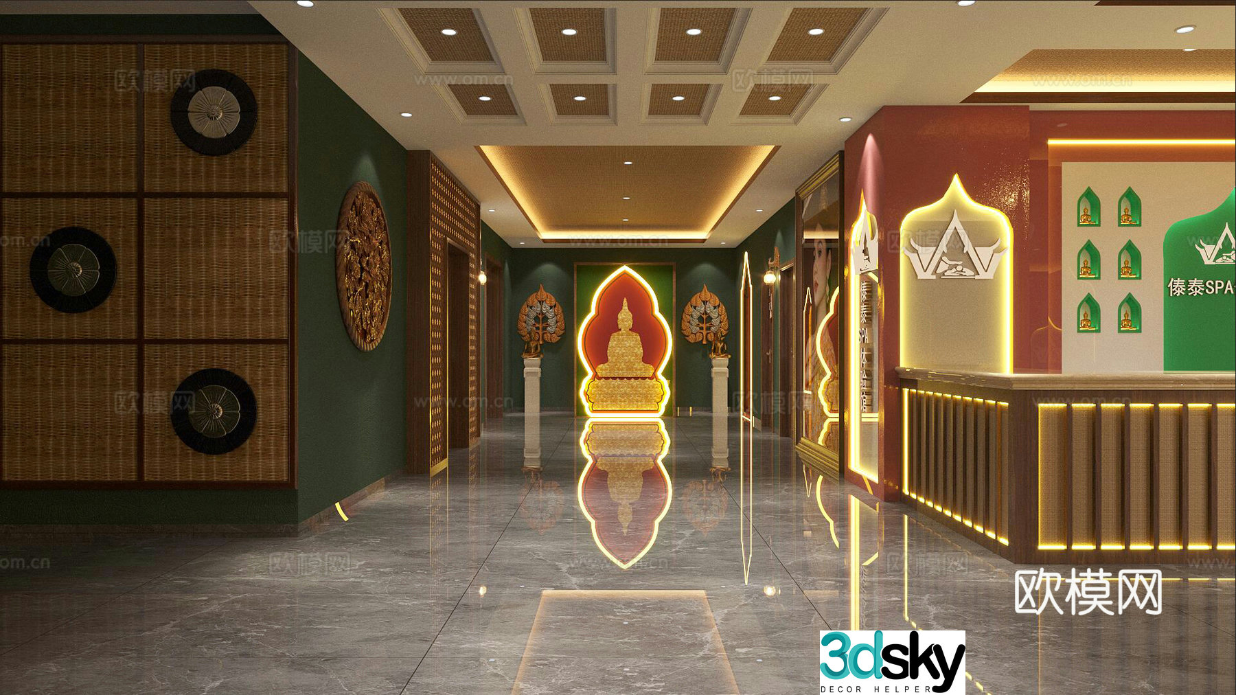Southeast Asian Thai massage shop 3d model
