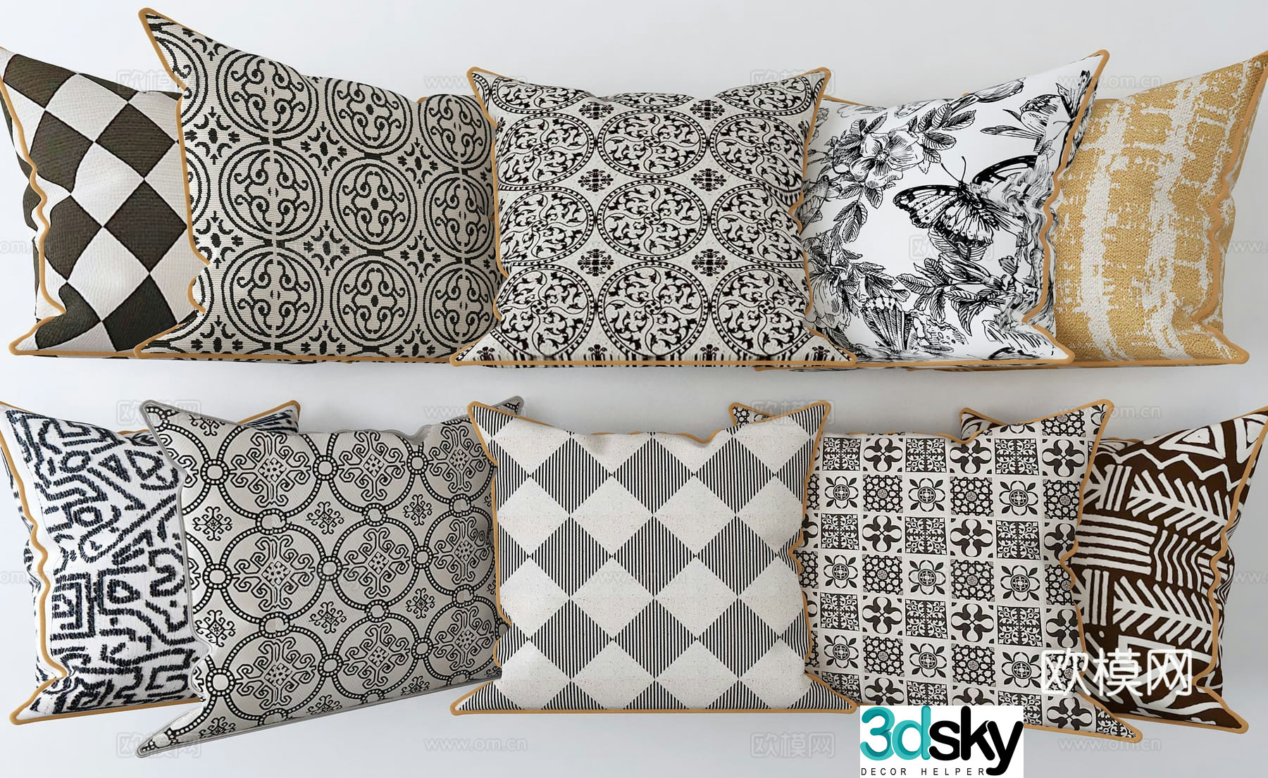 French pillow pillow pillow 3D model