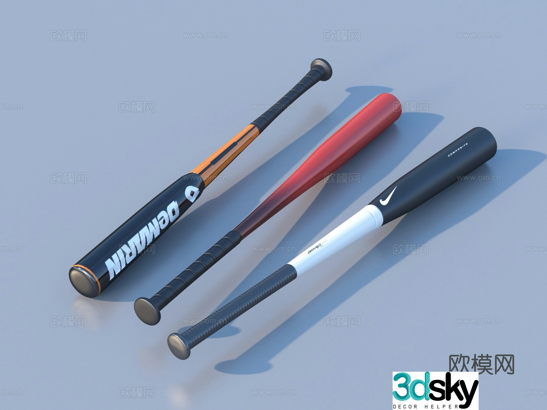 Baseball bat Low poly baseball bat 3d model
