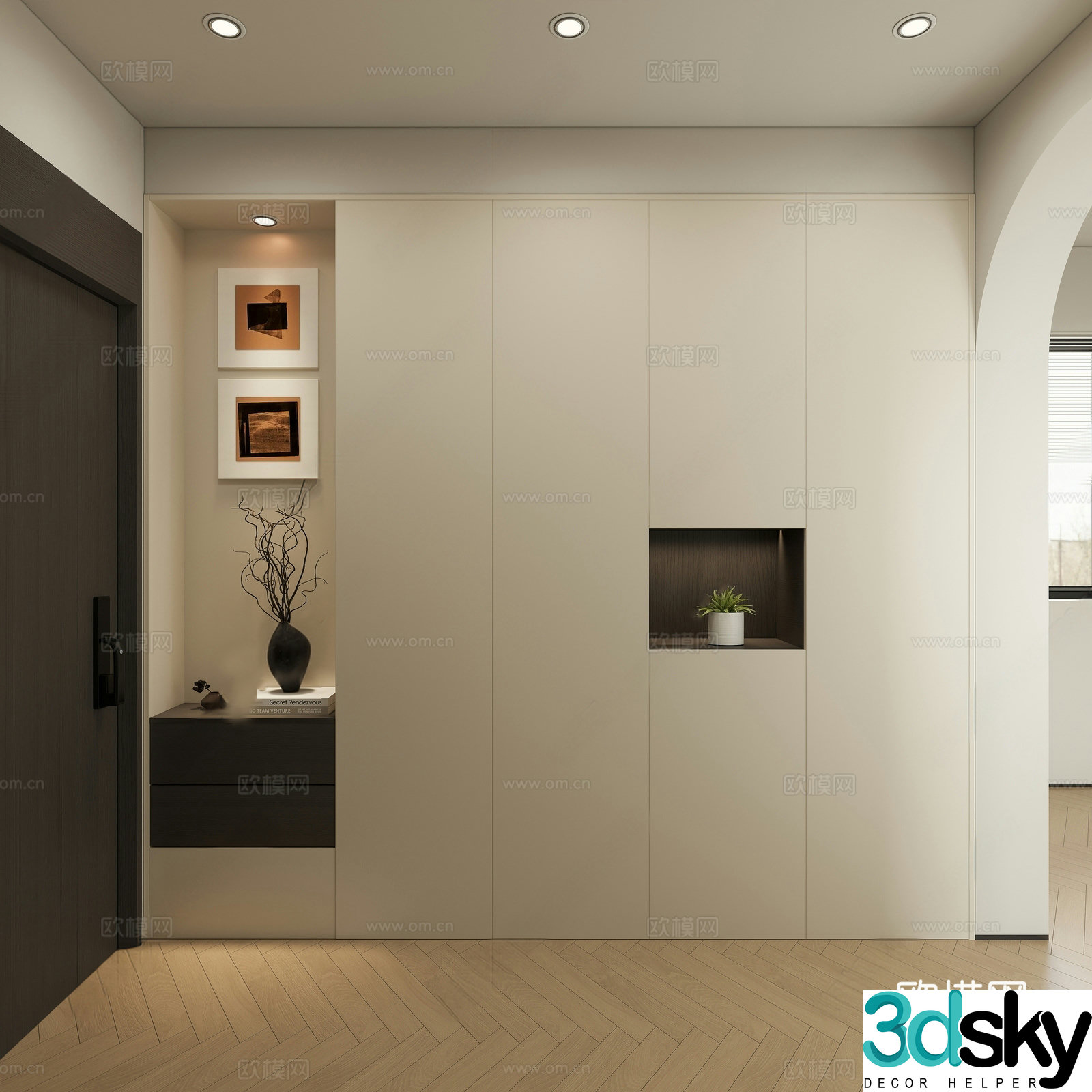 Wasabi shoe cabinet entrance shoe cabinet 3D model