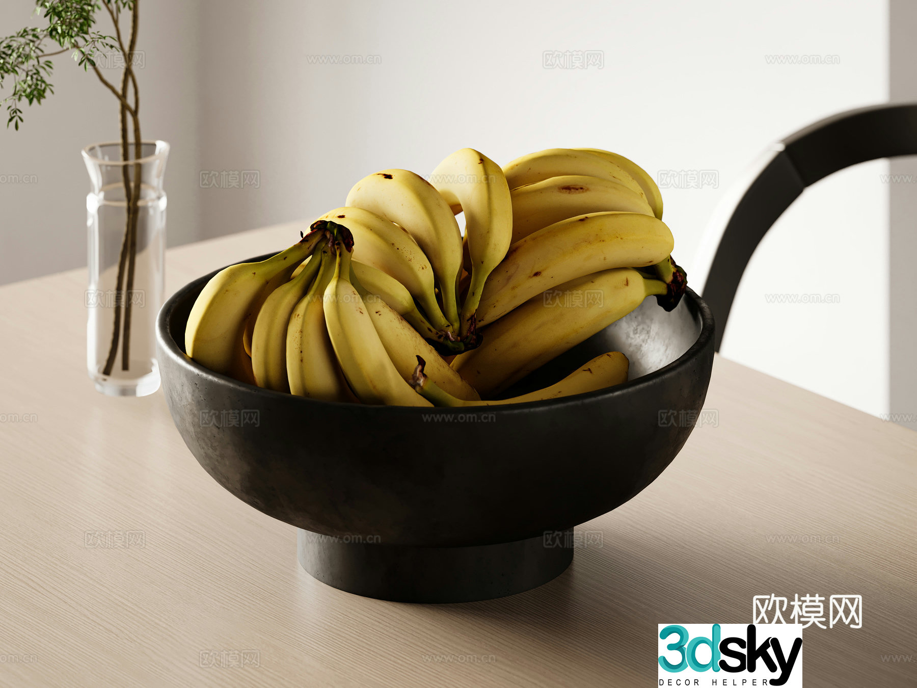 Modern fruit plate fruit ornament banana 3D model