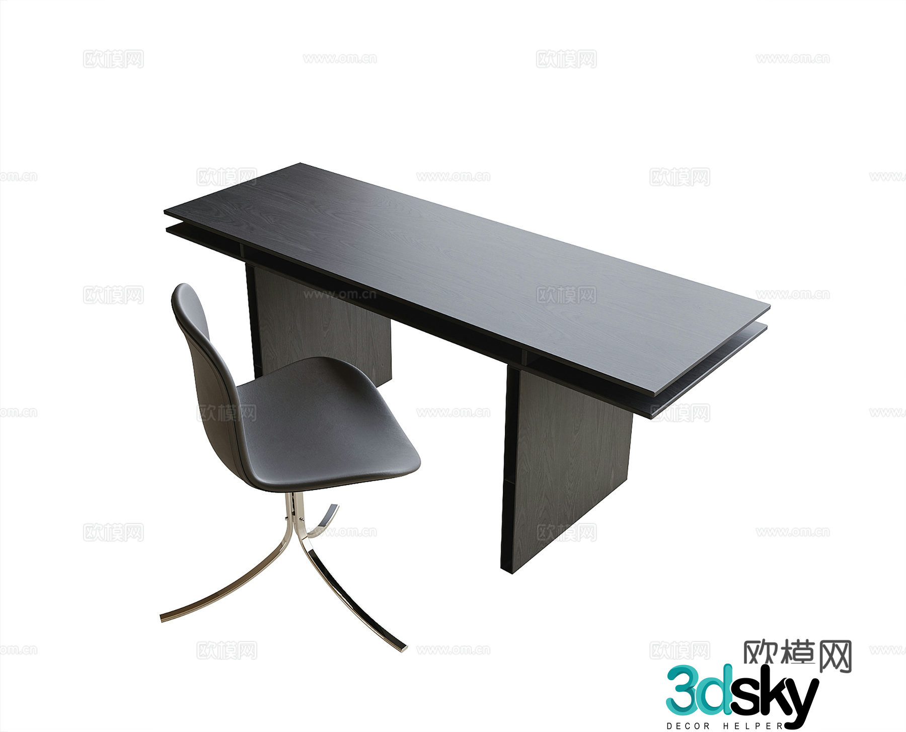Modern desk and chair 3d model