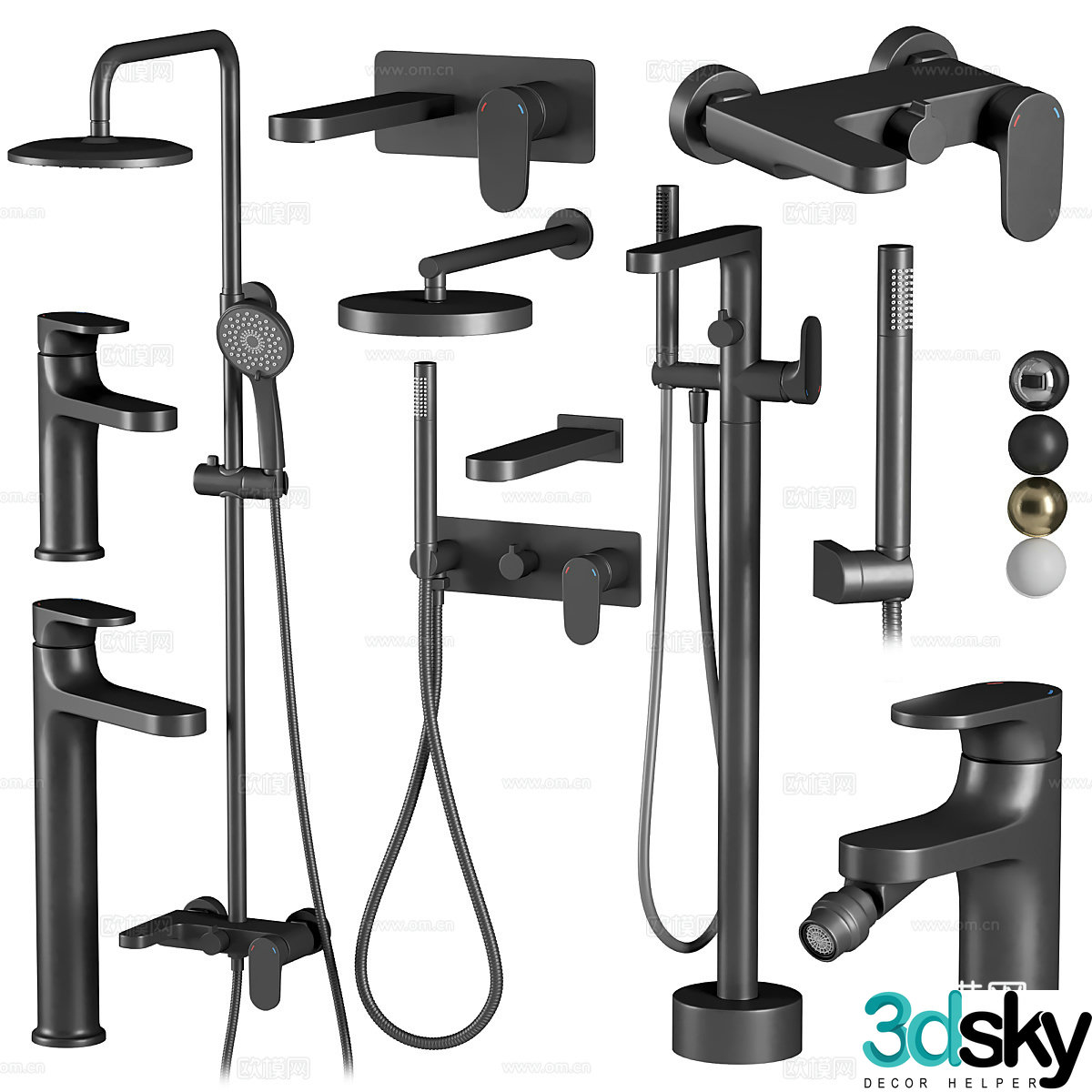 Modern bathroom sprinkler 3D model