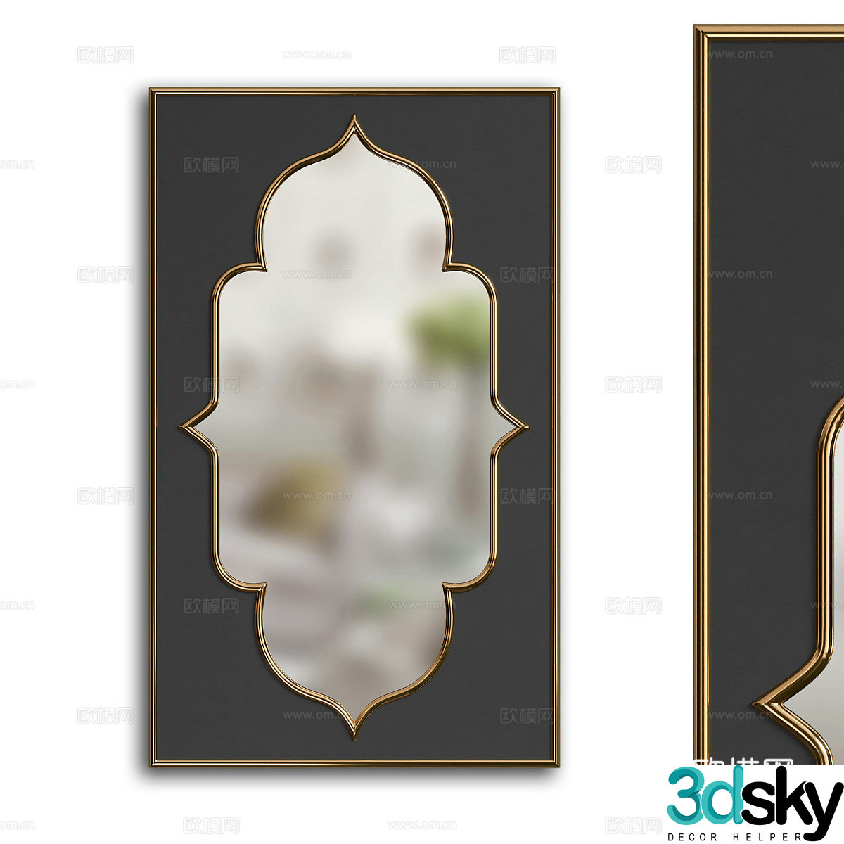 New Chinese style decorative hanging mirror Mirror 3D model