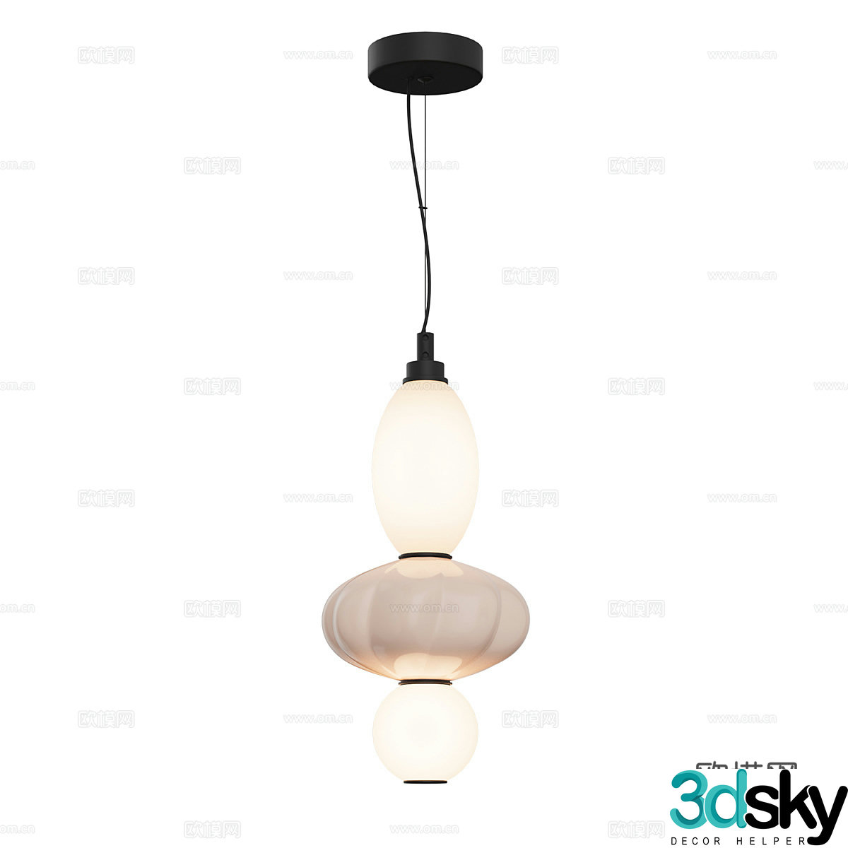 Modern simple chandelier 3D model