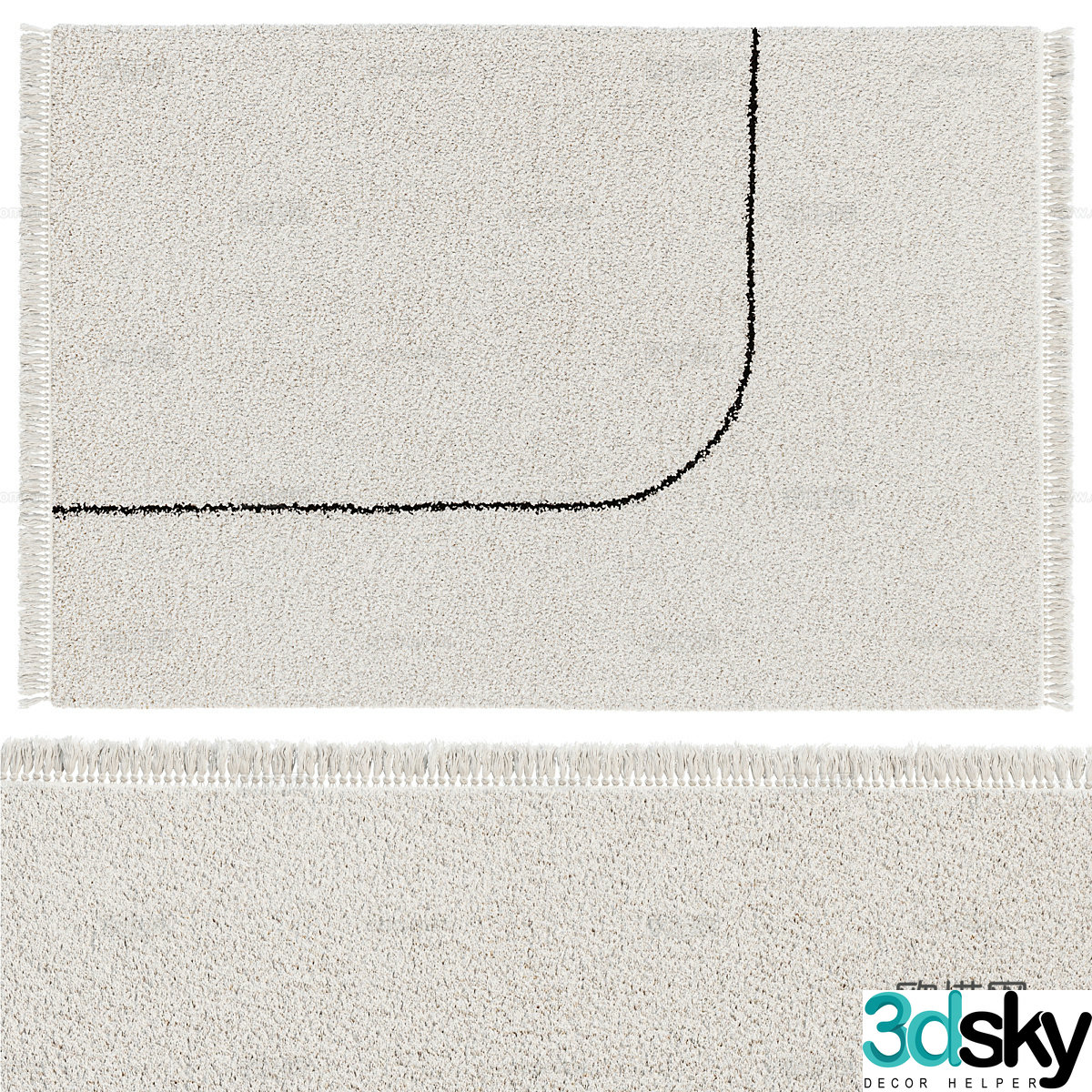 Modern fabric carpet 3d model