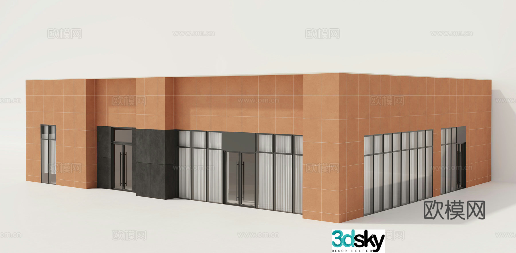 Outdoor building factory exterior 3D model