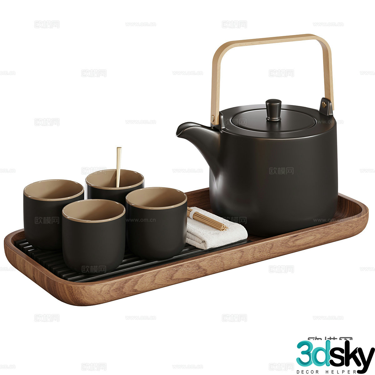 New Chinese tea set Tea 3D model